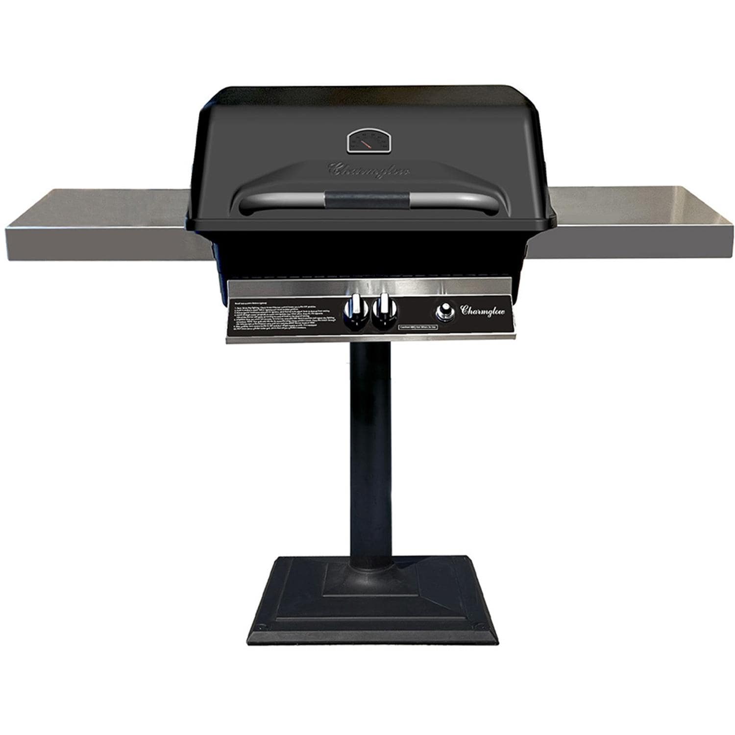 Charmglow PatioPro 16-in Propane Grill w/ Patio Post - Black - CHRM40PM-P