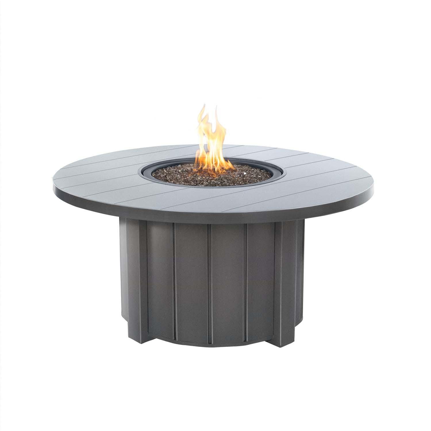 Trevi 50 Inch Round Aluminum Propane Fire Pit w/ Lid in Graphite by Ebel