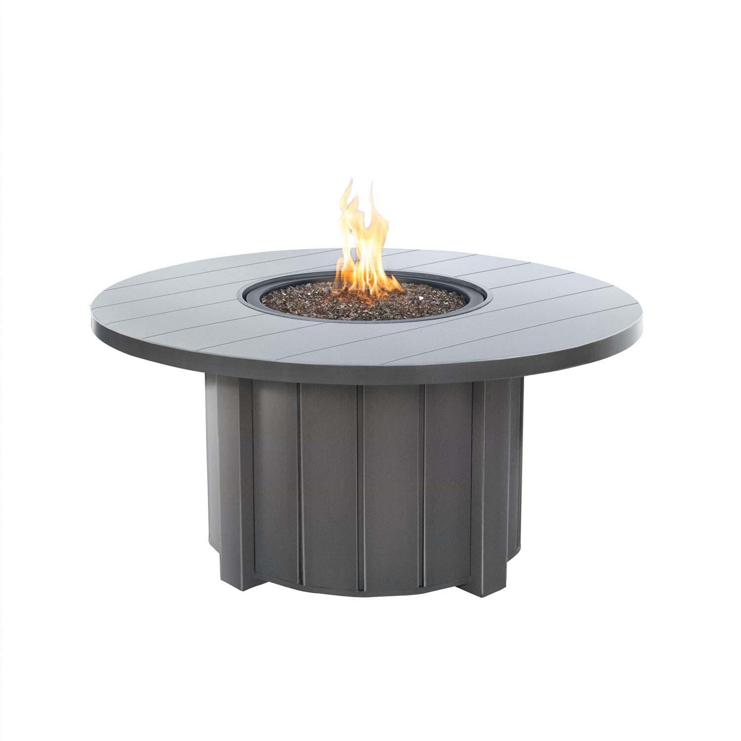 Trevi 50 Inch Round Aluminum Propane Fire Pit w/ Lid in Graphite by Ebel - White Background thumbnail