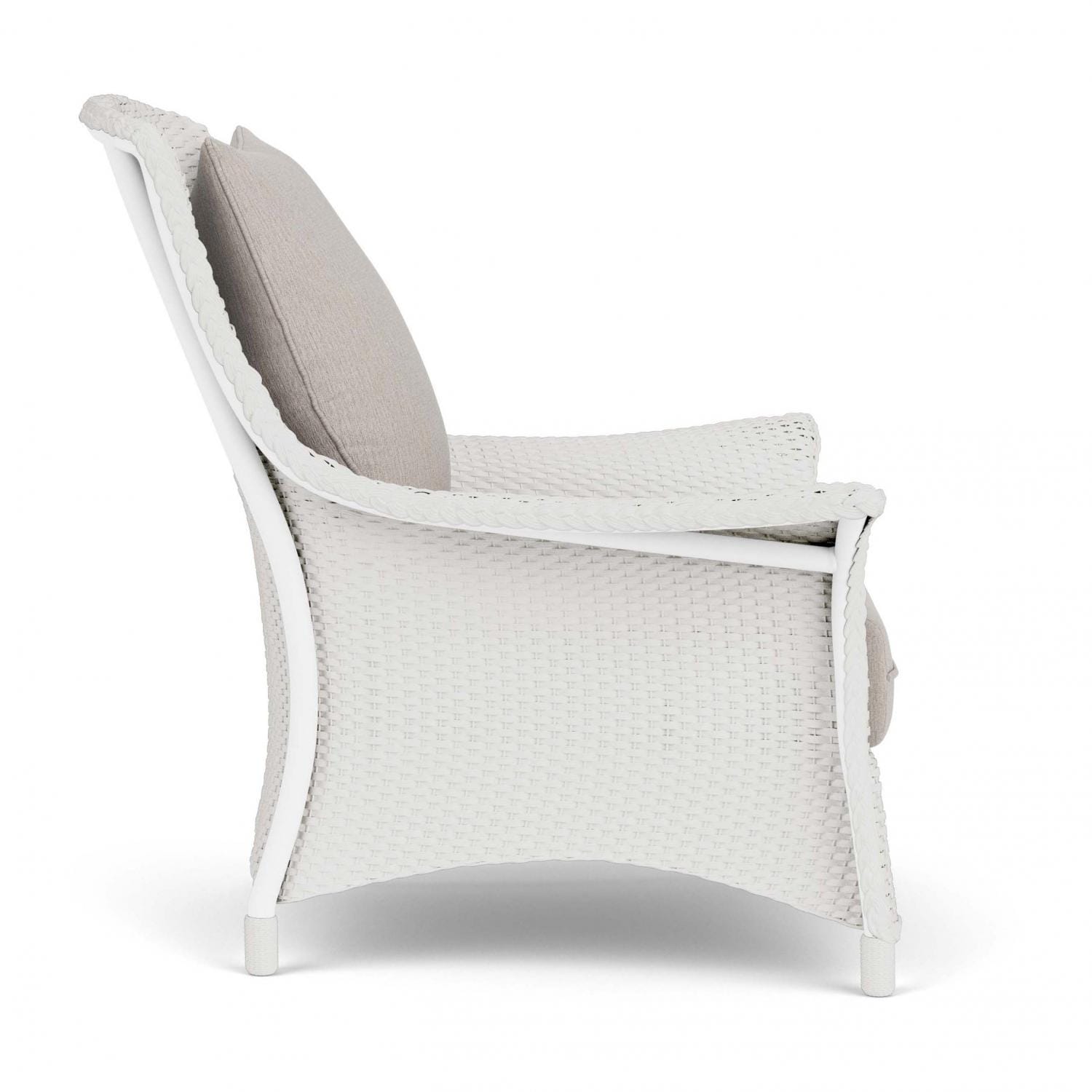 Lloyd Flanders Mandalay Lounge Chair in Matte White Finish with Remy Cloud fabric - Side thumbnail