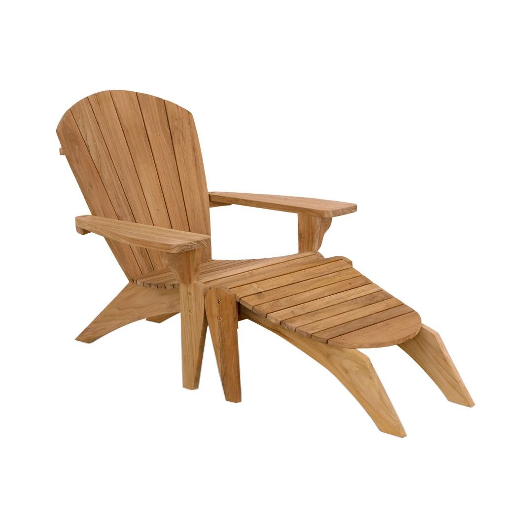 Key Wester 2 Piece Teak Patio Seating Set W/ Ottoman By Douglas Nance thumbnail