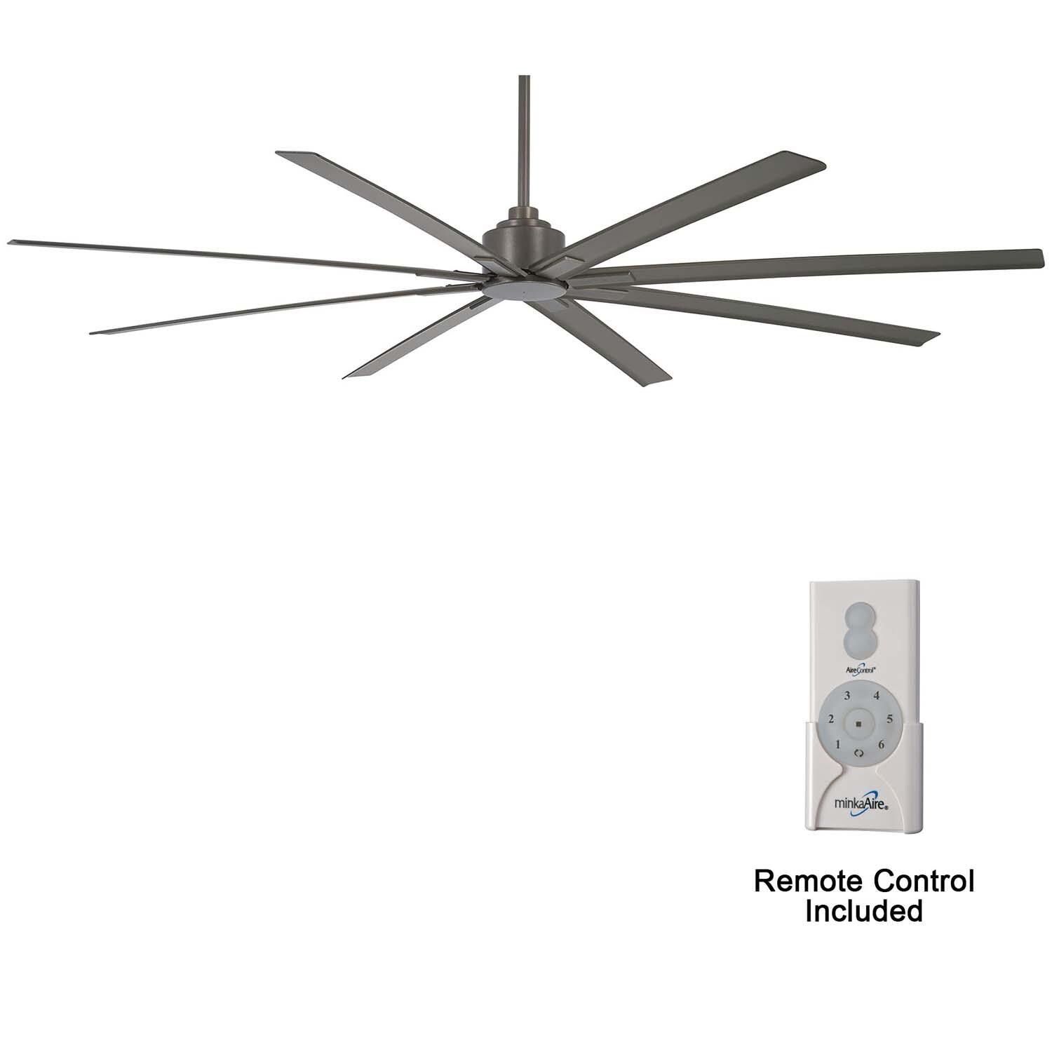 Minka-Aire F896-84-SI Xtreme H2O 84-Inch 8-Blade Ceiling Fan in Smoked Iron Finish w/ Smoked Iron Blades - Remote Included thumbnail