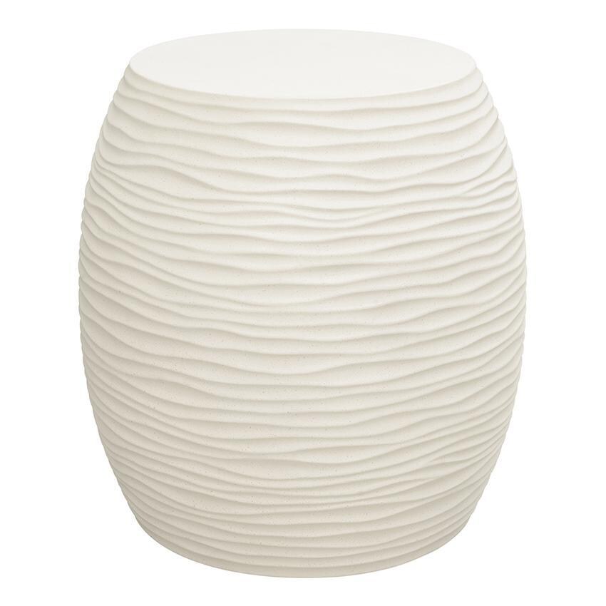 Dune 21 Inch Cream GFRC Round End Table by Sunset West - White Background thumbnail