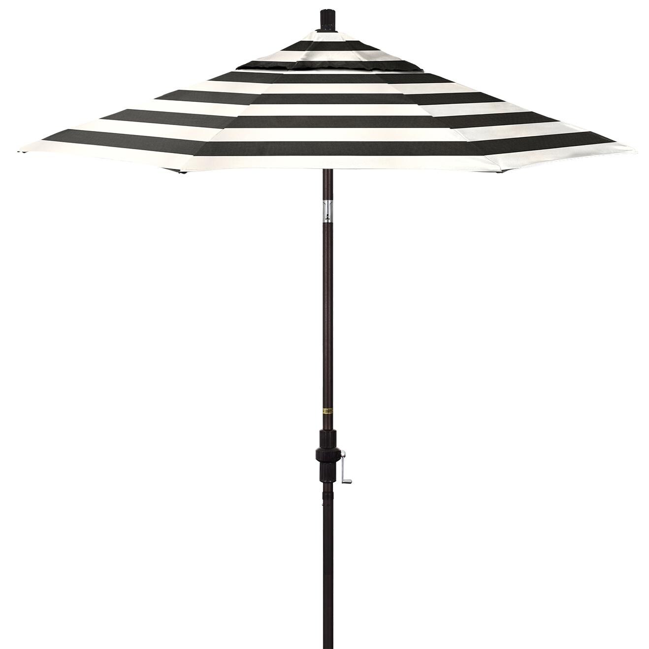 California Umbrella Sun Master Series 7.5 Ft Octagonal Aluminum Collar Tilt Patio Umbrella W/ Crank Lift & Fiberglass Ribs - Bronze Frame / Sunbrella Cabana Classic Canopy thumbnail