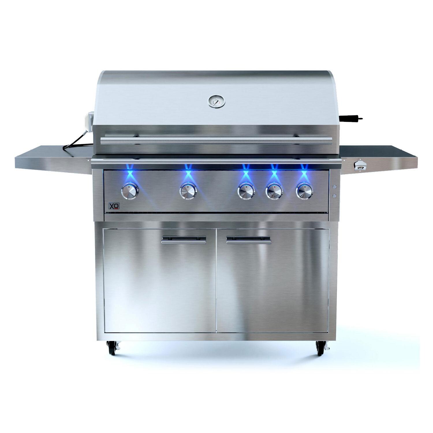 XO Appliance XOG42CART Stainless Steel 42-in Grill Cart - Grill Attached (Not Included) - White Background thumbnail