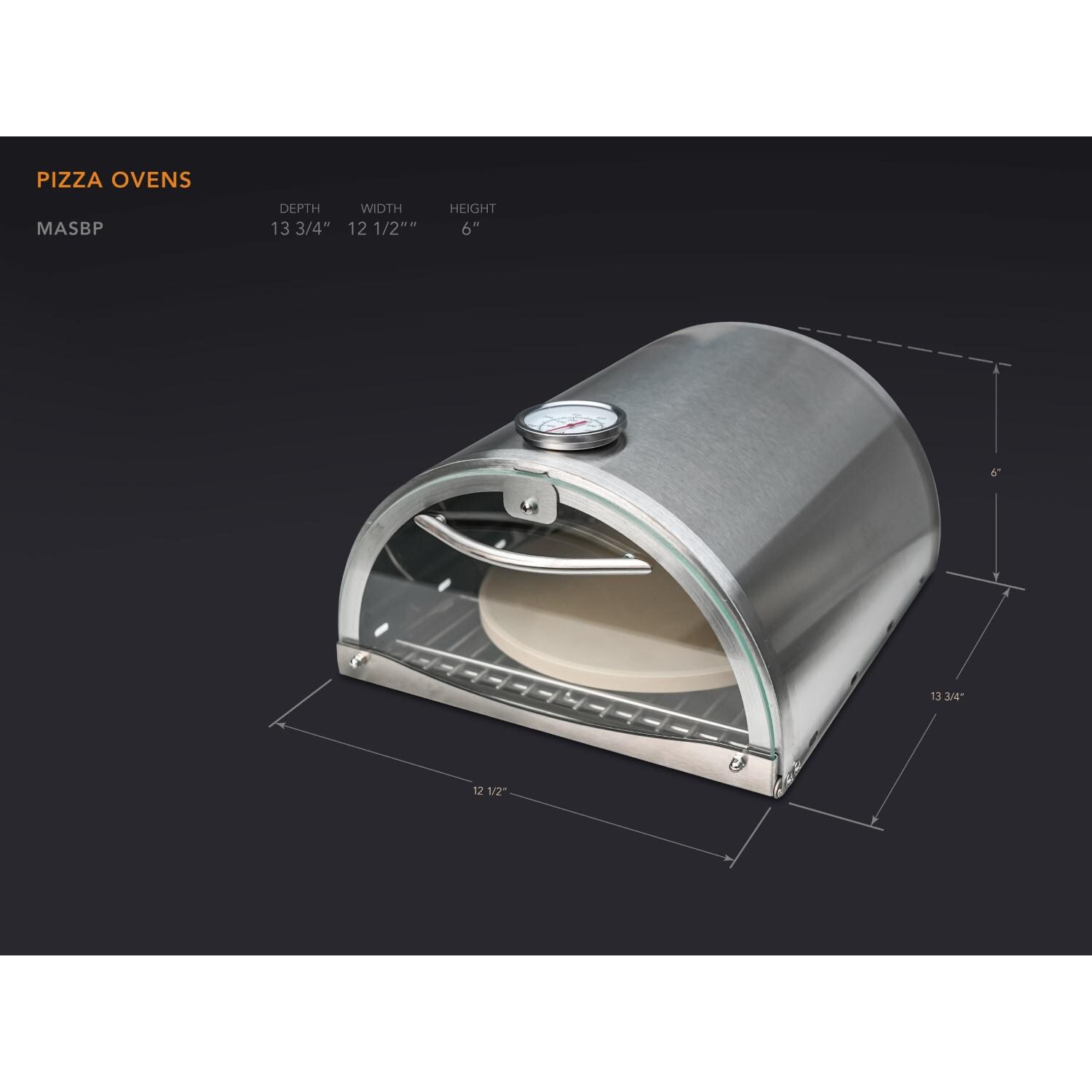 Mont Alpi - MASBP - Pizza Oven Attachment For Side Burners - Dimensions thumbnail