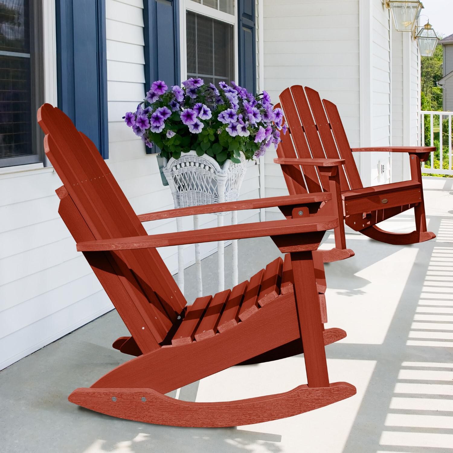 Lakeview Paradise Key Adirondack Rocking Chair - Rustic Red