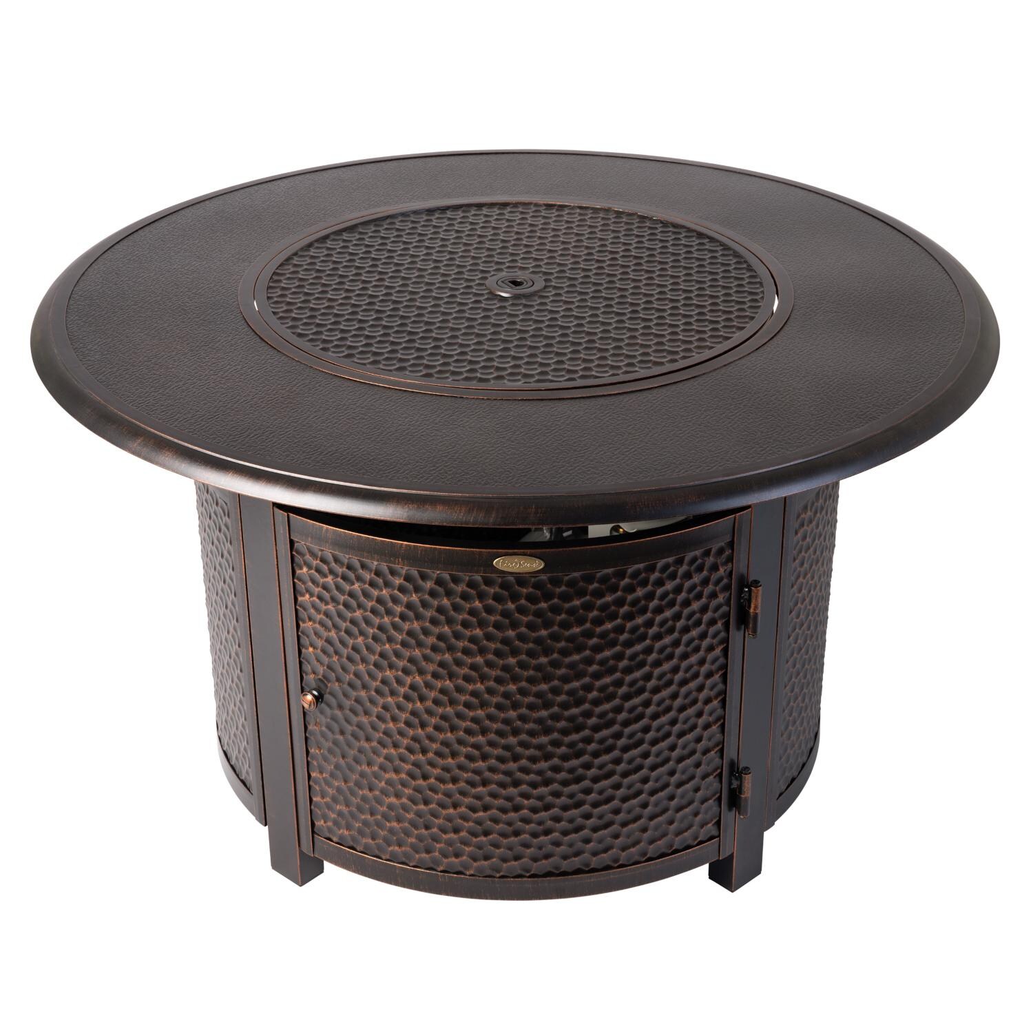 Ultimate Patio SC62752 Leafview 42-Inch Round Aluminum Propane Fire Pit Table - Full View thumbnail