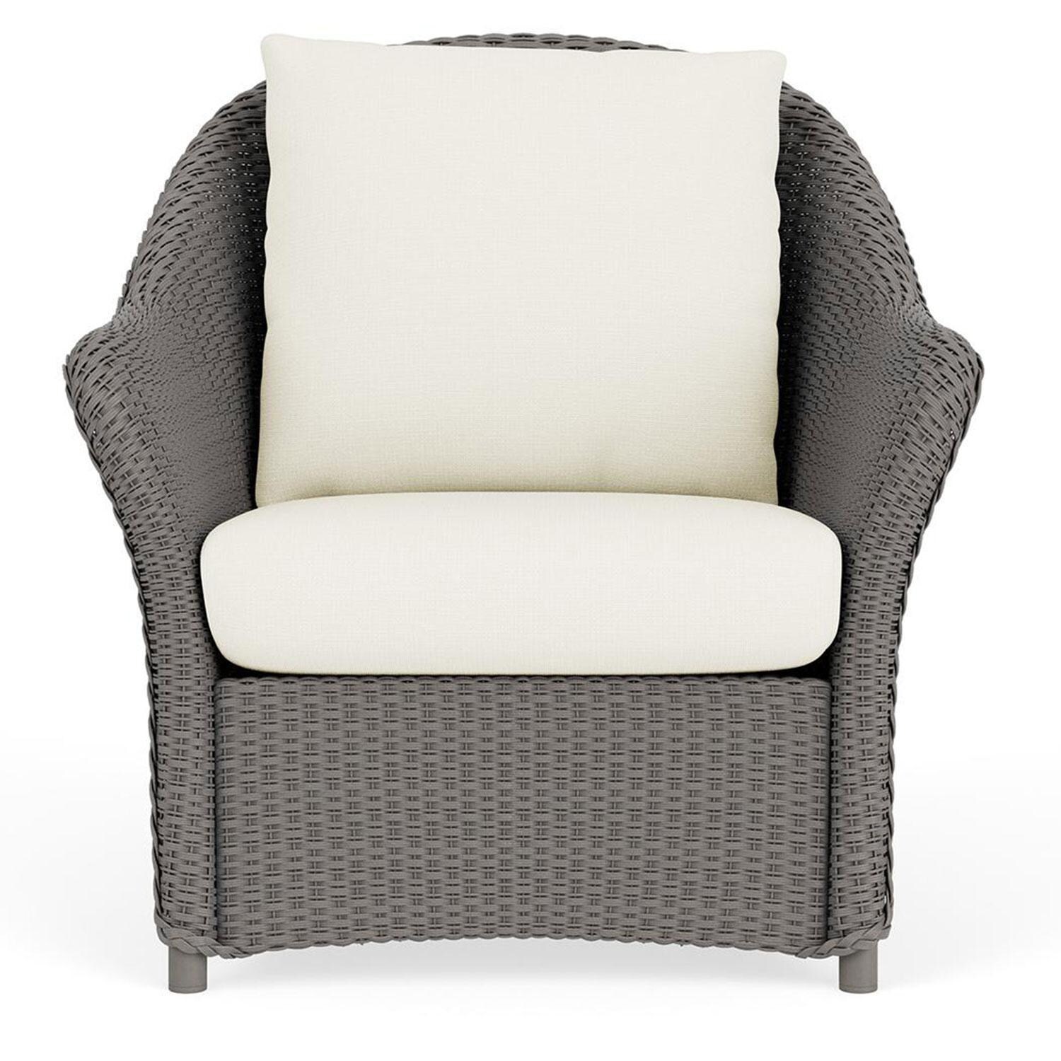 Weekend Retreat Lloyd Loom Club Chair in Pewter/Sailcloth Salt by Lloyd Flanders
