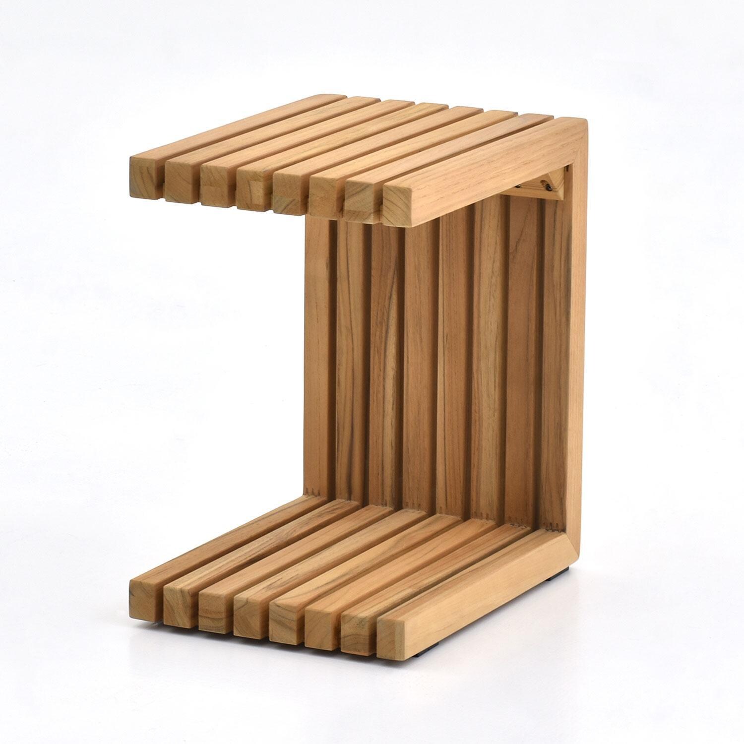 Carrbrook 12 Inch Teak Side Table by Lakeview Outdoor Designs - Interior - Front View - White Background thumbnail