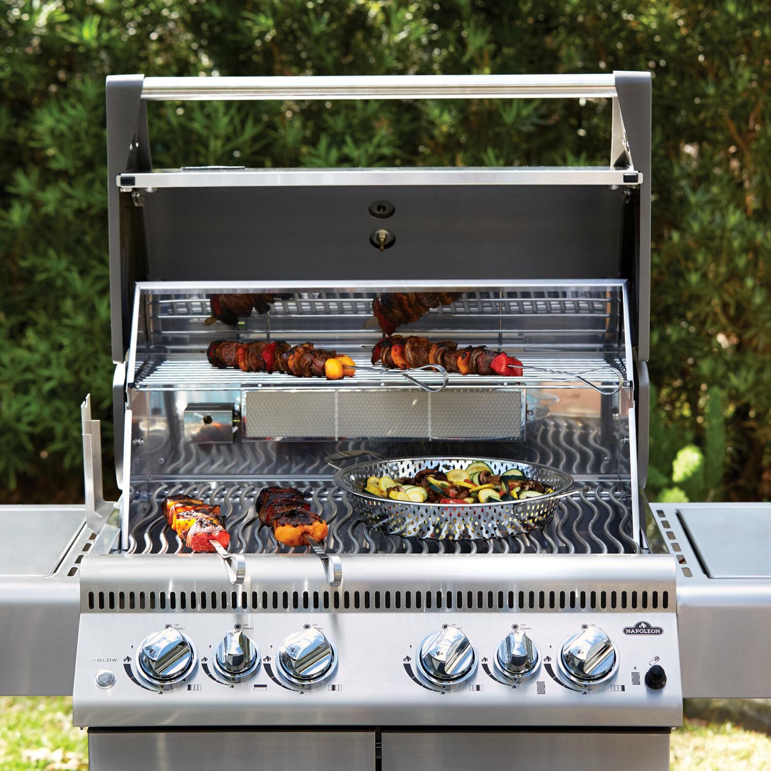 Napoleon LEX 485 Propane Gas Grill - Shown with Food thumbnail