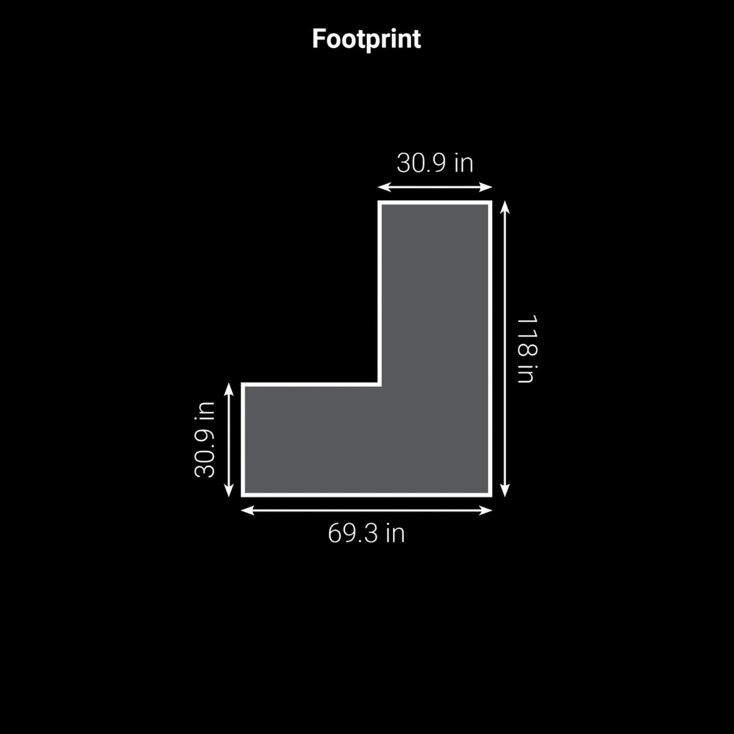 Broil King 897844G Imperial S 690iG 7 1/2 Ft Outdoor Kitchen Island w/ Propane 6 Burner Grill - Footprint - Dimensional thumbnail
