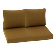 Sunbrella Canvas Teak 4 Piece Large Outdoor Replacement Loveseat Cushion Set W/ Knife Edge By BBQGuys