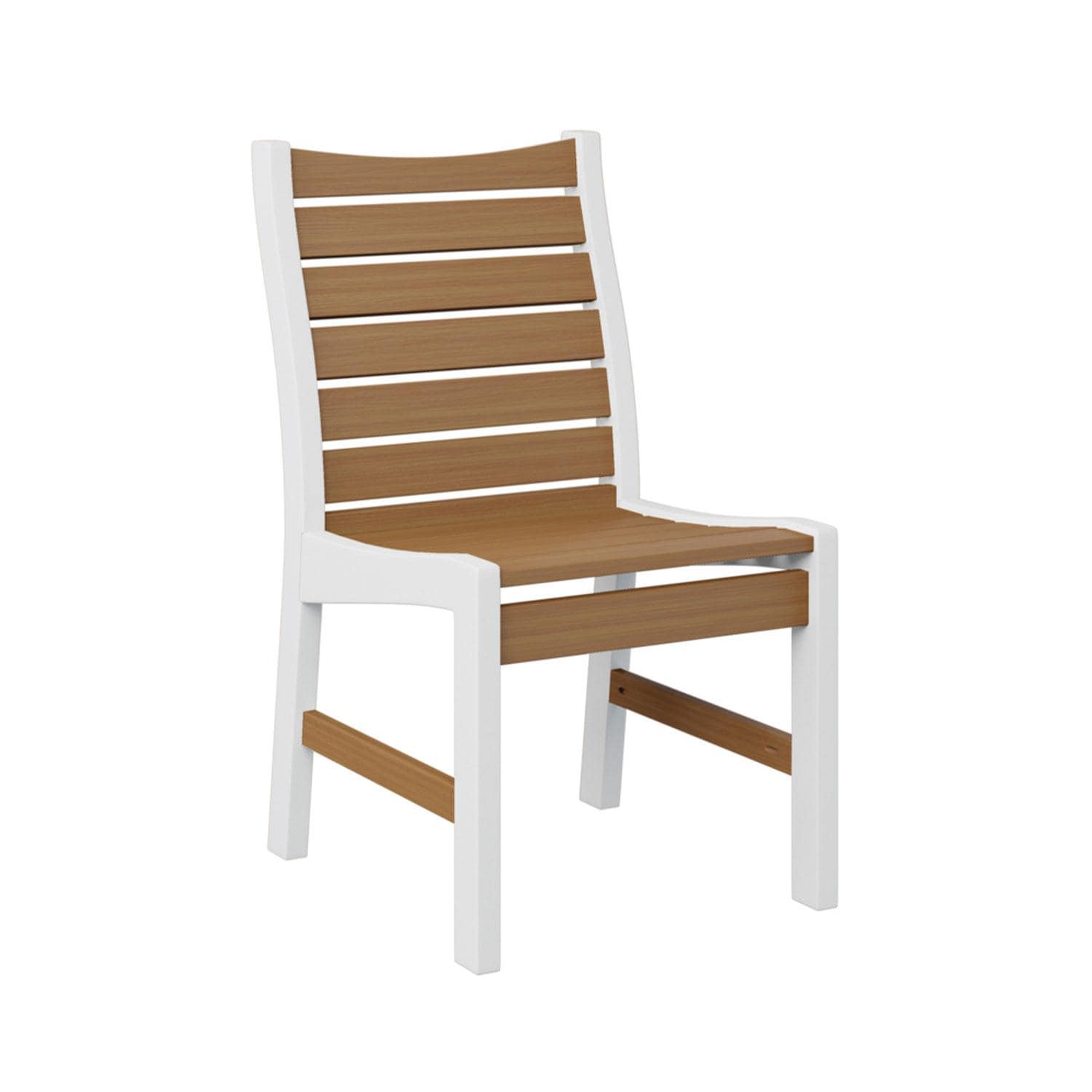 Bristol Recycled Plastic Dining Chair in Natural Teak/White by Berlin Gardens - White Background thumbnail