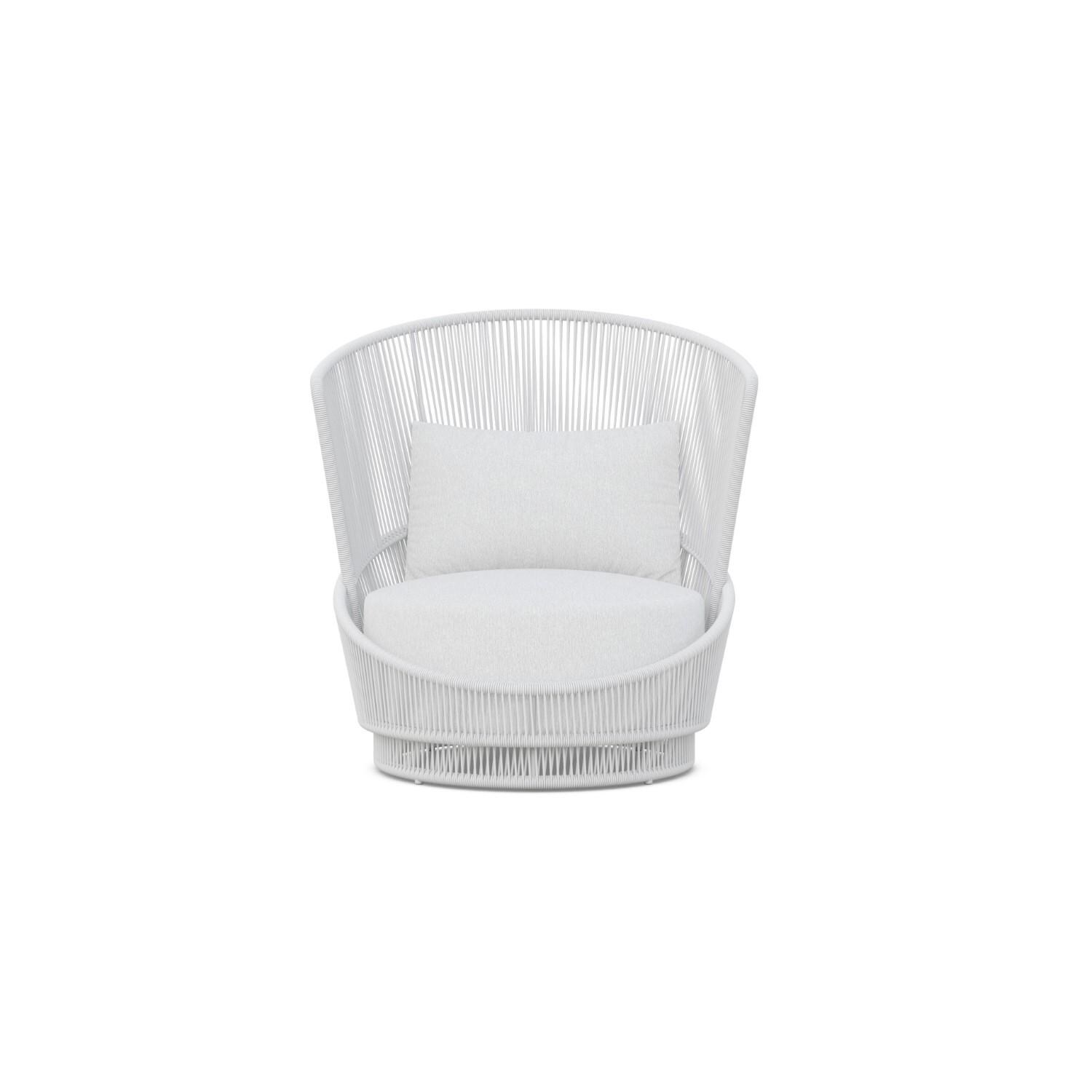 Azzurro Living PMA-TR17S1S-CU Palma Woven Rope Swivel Club Chair in White Mist/Cloud - Front - White Background thumbnail