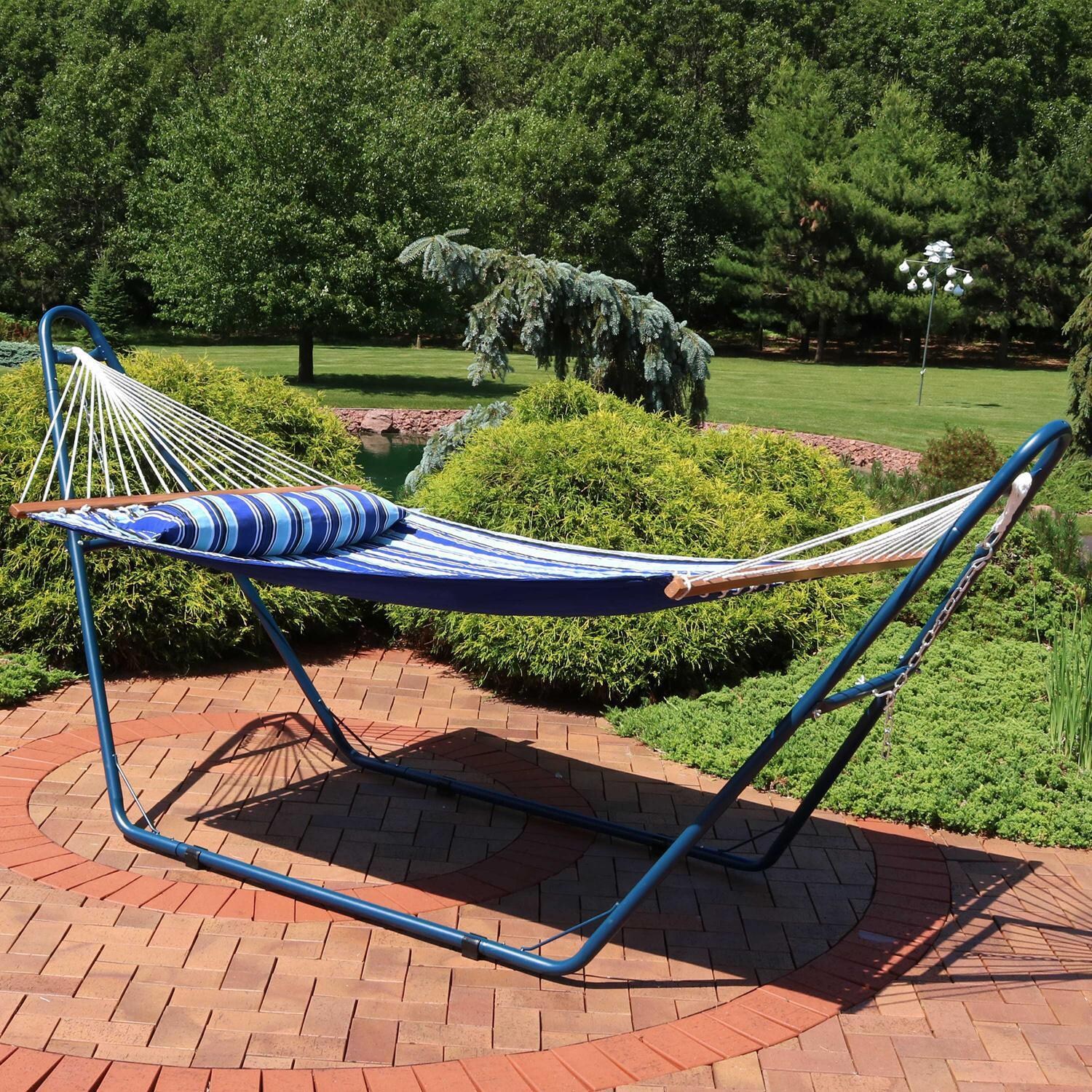 Ultimate Patio Quilted Double Hammock w/ Universal Stand - Catalina Beach - Lifestyle thumbnail