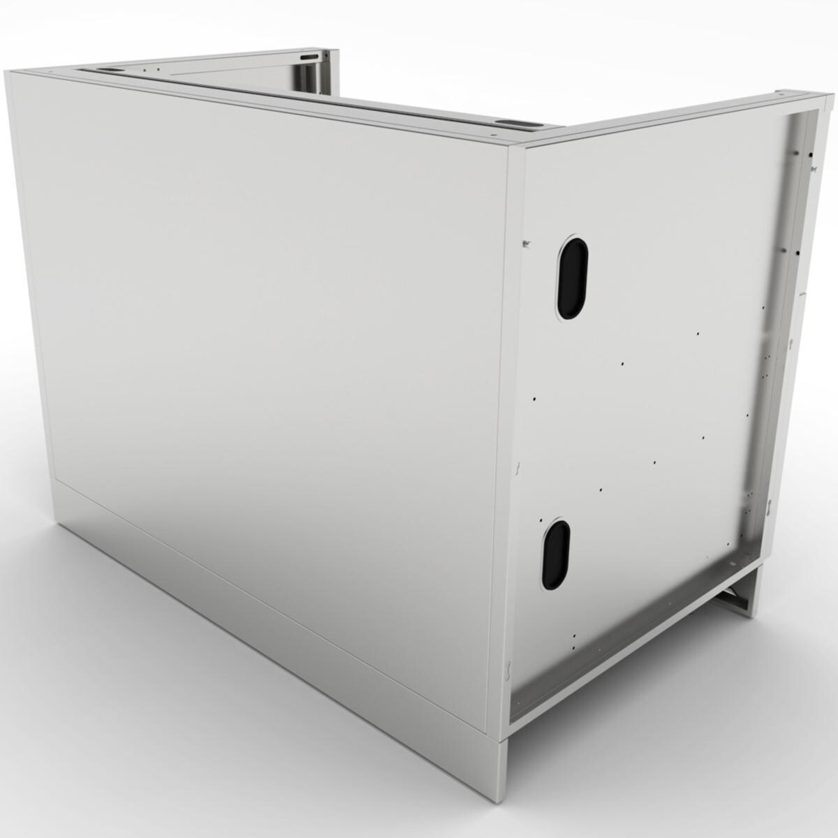 Sunstone SAC46CGDC 46-in Outdoor Kitchen Charcoal Grill Cabinet - Angled Rear View - White Background thumbnail