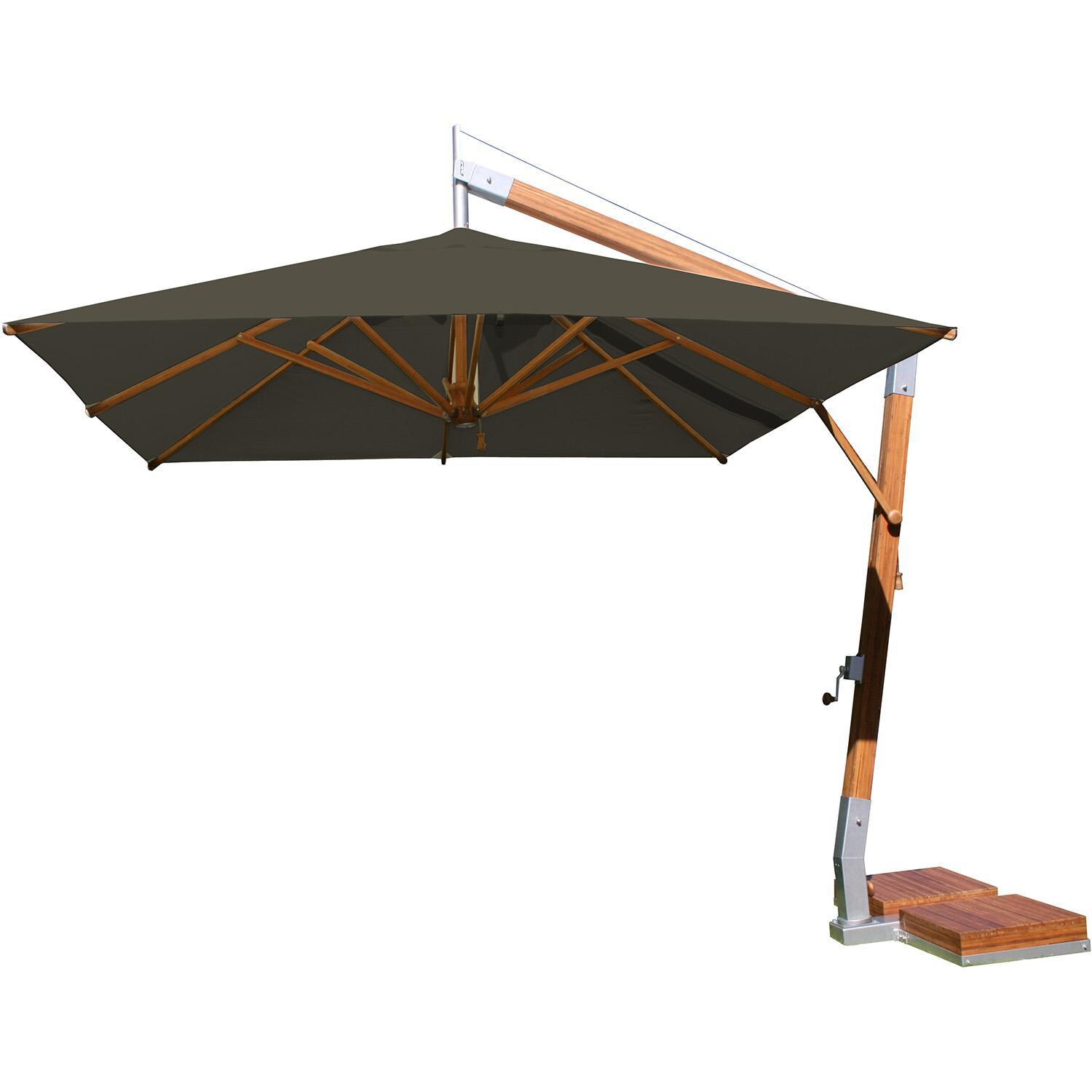 Bambrella Levante 10-Foot Square Side Wind Umbrella - Stone Grey Canopy thumbnail