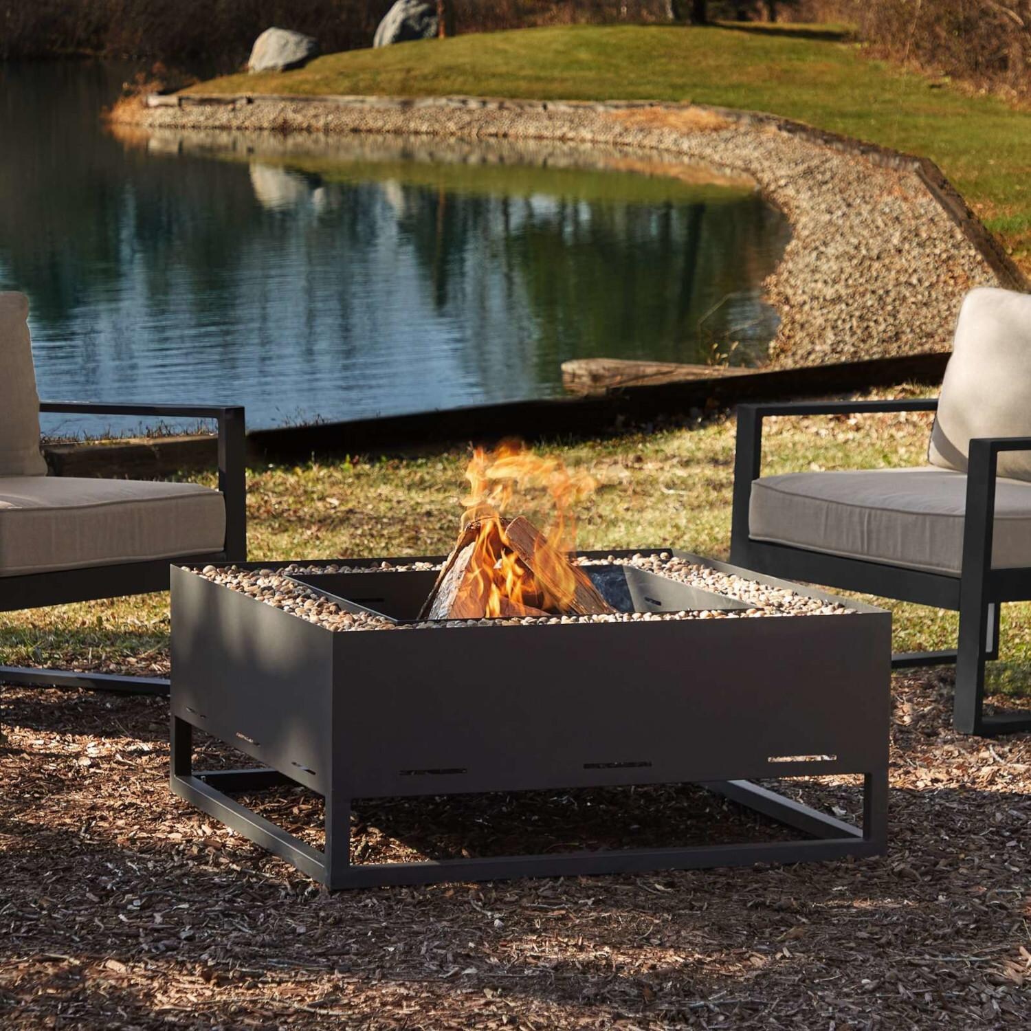 Lakeview SC965BLK Cannebelle 36-Inch Square Wood Burning Fire Pit - Black thumbnail