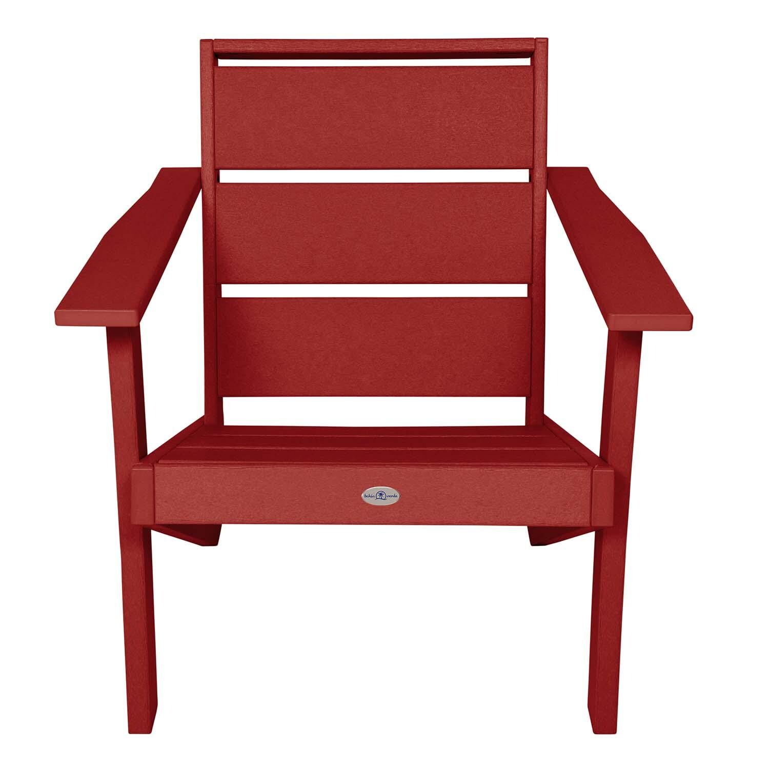 Hazel Cove Recycled Plastic Adirondack Chair in Boathouse Red by Lakeview Outdoor Designs - White Background thumbnail
