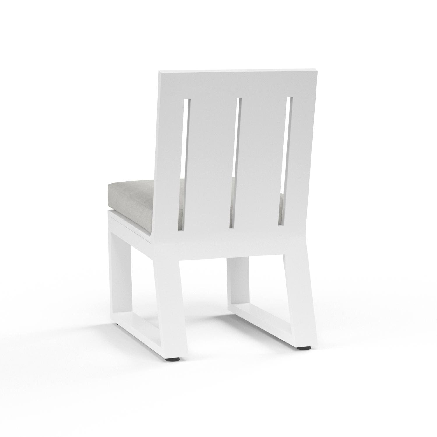 Sunset West Newport Aluminum Armless Patio Dining Chair W/ Sunbrella Cast Silver Cushion BBQGuys