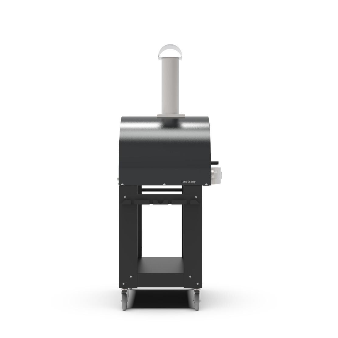 Alfa FXCL-2P-GGRA-U + BF-2P-NER Classico 2 Pizze Propane Pizza Oven W/ Natural Gas Conversion Kit and Oven Base - Ardesia Grey - Left thumbnail