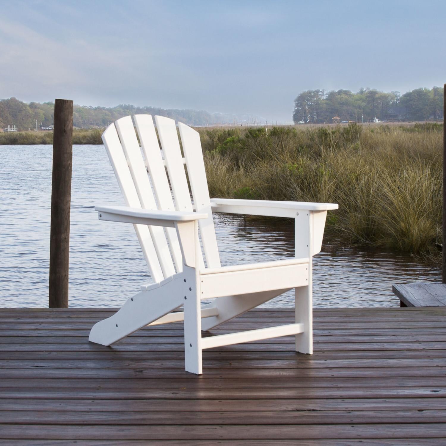 Palm Coast Recycled Plastic Adirondack in White by POLYWOOD