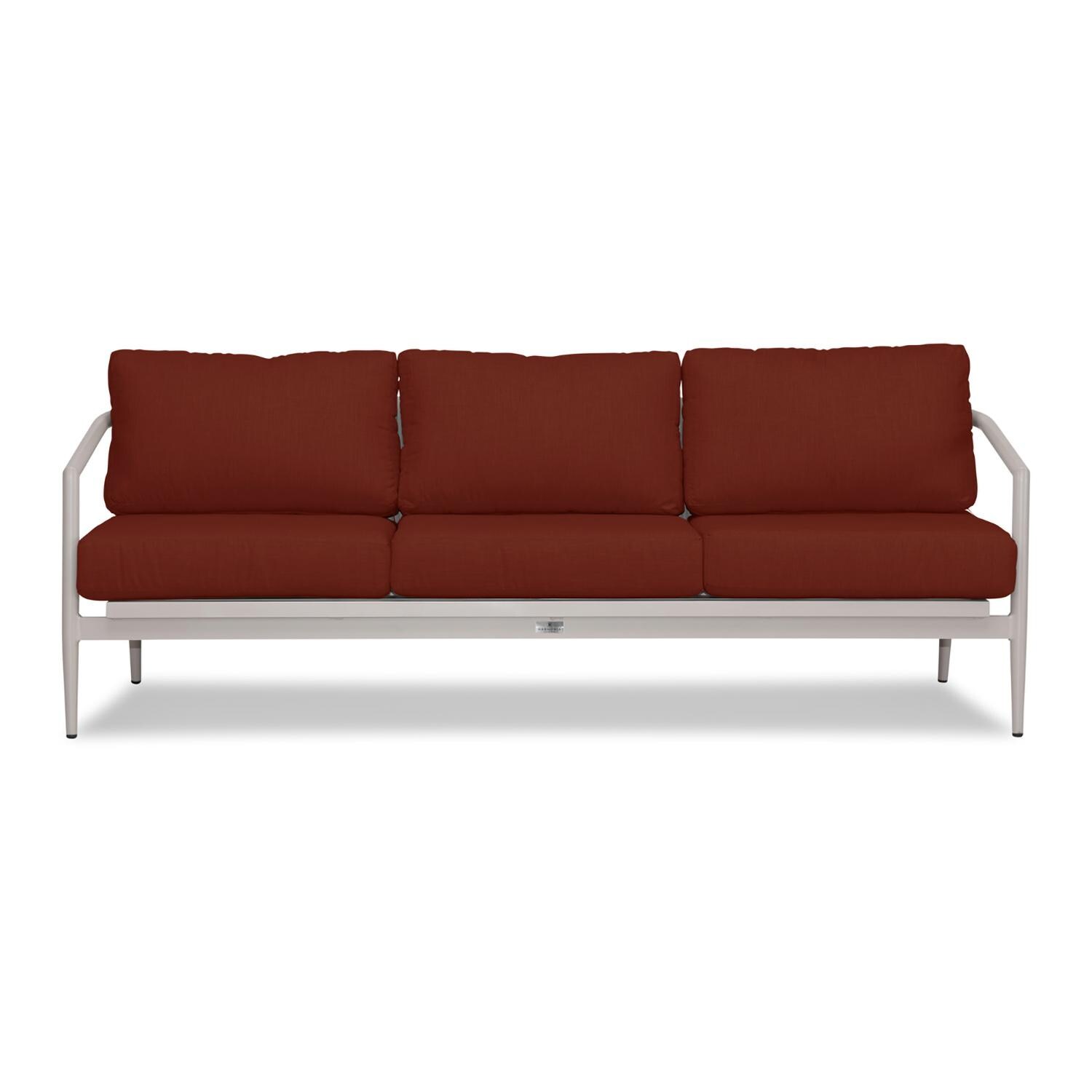 Lakeview Midnight Cove 3 Person Aluminum Sofa in Urban Stone/Carrera/Canvas Henna - White Background thumbnail