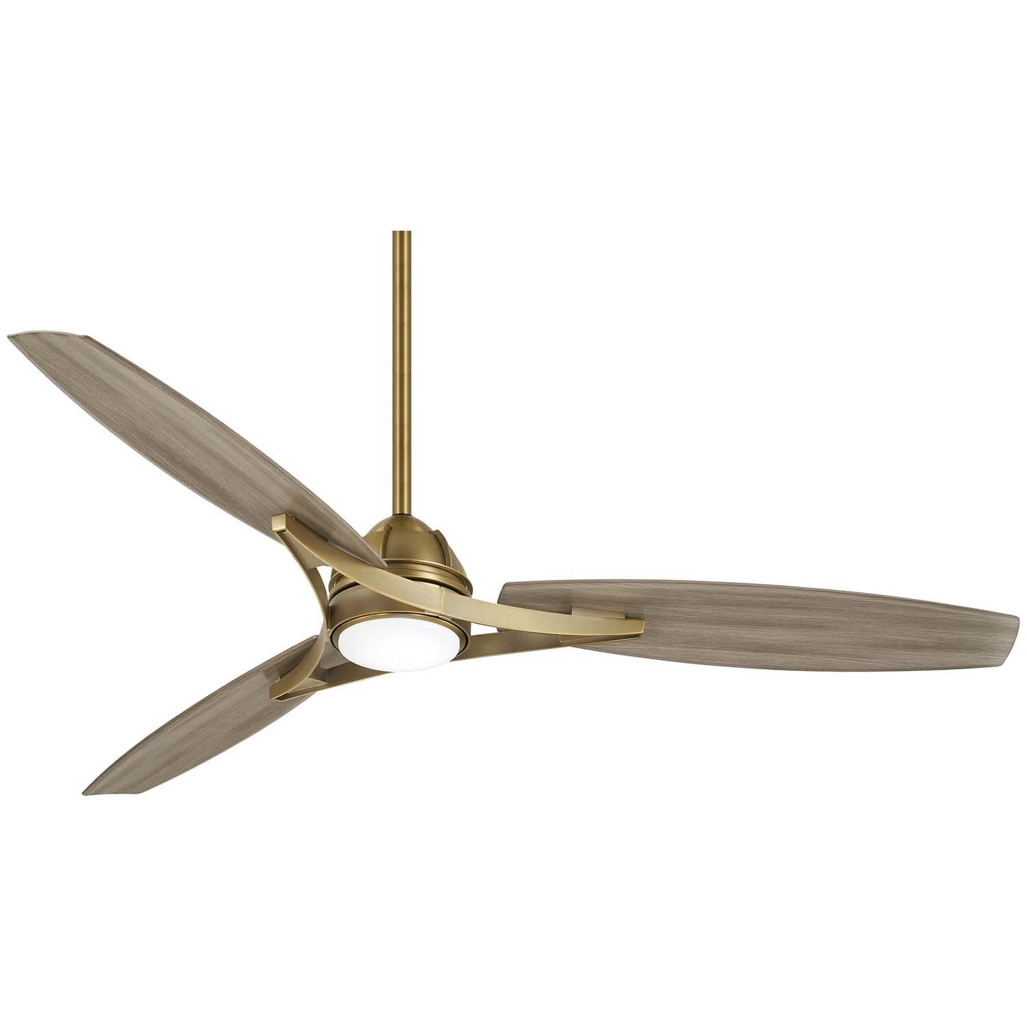 65-in Molino Fan in Soft Brass w/ Seashore Grey Blades by Minka-Aire - F742L-SBR