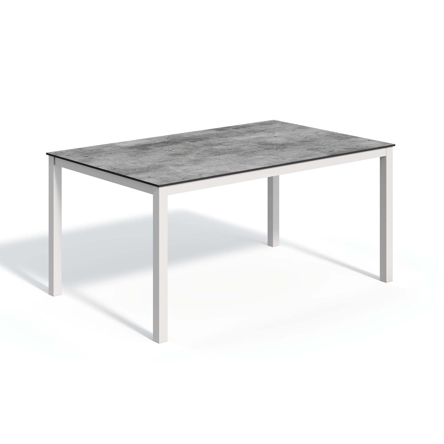 Travira 63 Inch Flint Aluminum Dining Table W/ Skyline HPL Table Top By Oxford Garden