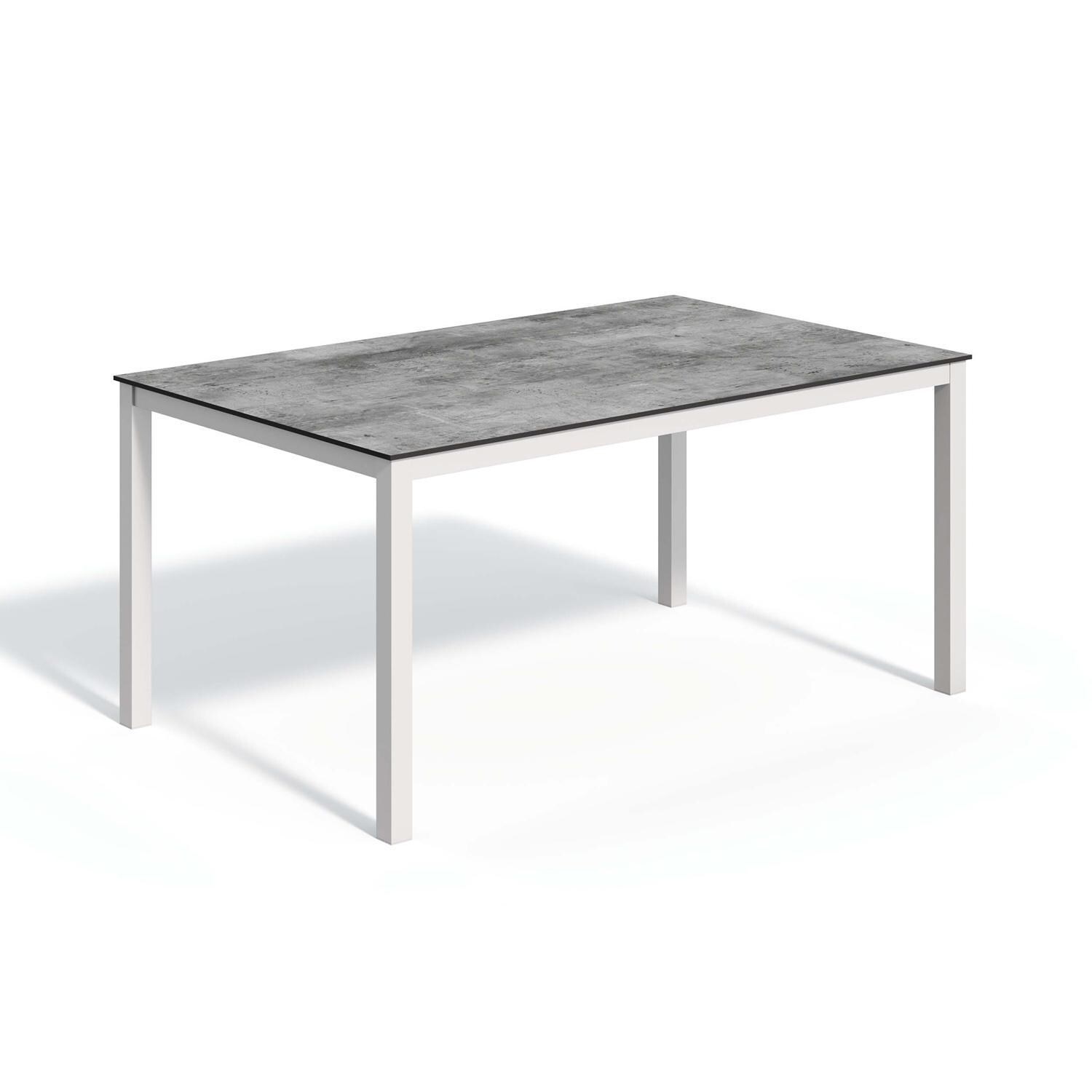 Travira 63 Inch Flint Aluminum Dining Table W/ Skyline HPL Table Top By Oxford Garden