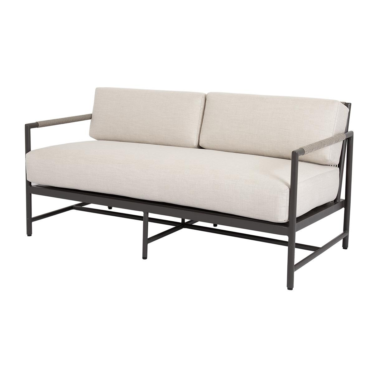 Pietra Woven Rope Loveseat in Graphite/Echo Ash by Sunset West