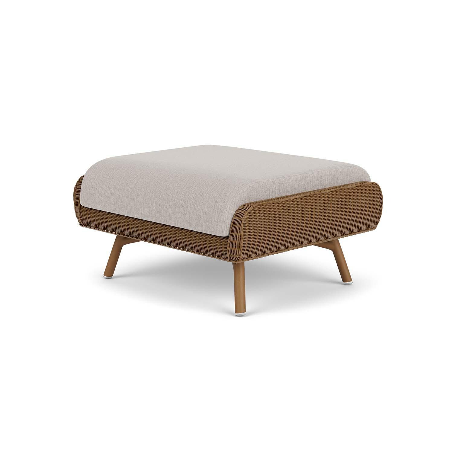 Lloyd Flanders Essence Ottoman W/Remy Cloud Fabric - Hickory Finish - Back Right thumbnail