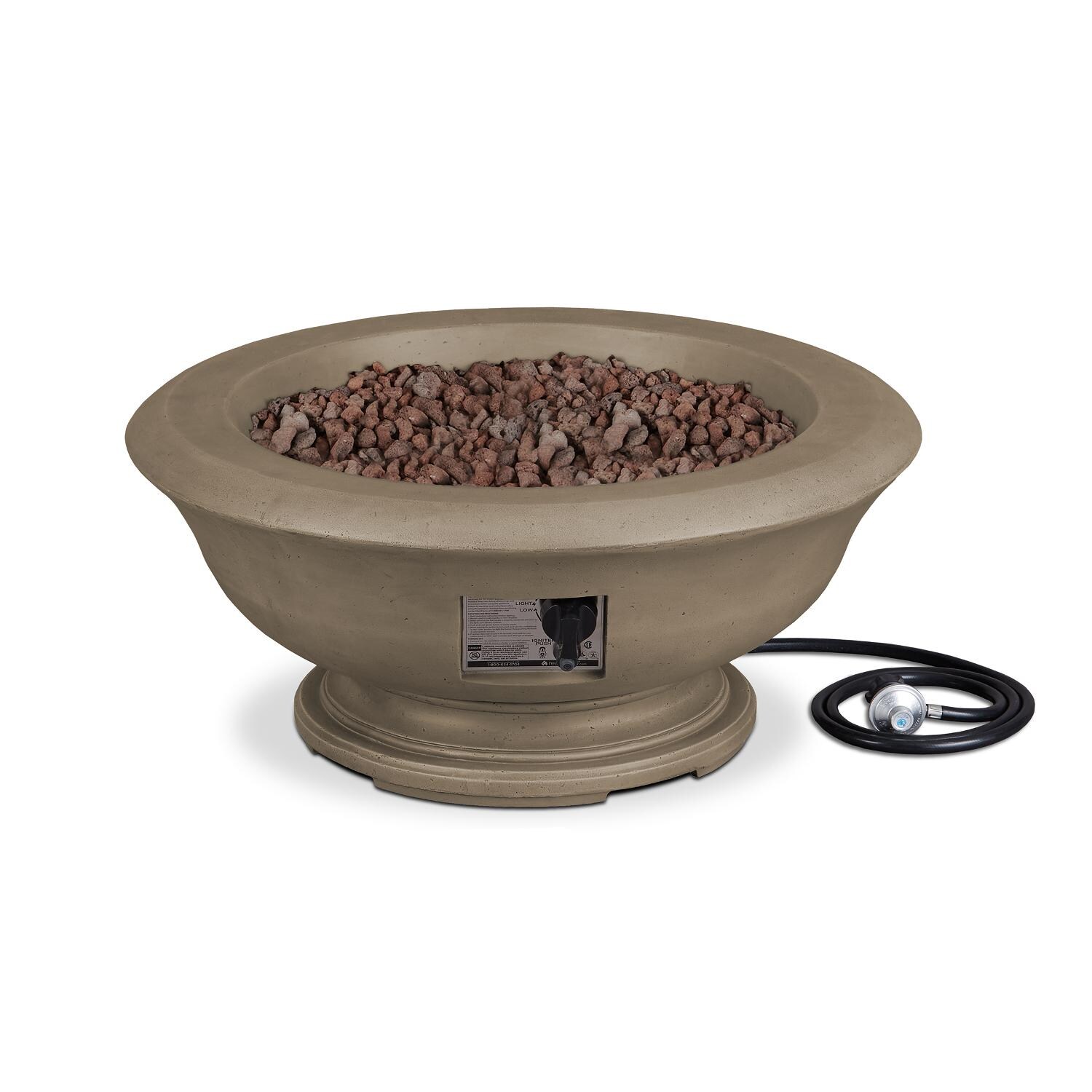 Real Flame Treviso 32-Inch Round Propane Fire Bowl - Dove Gray -  Electronic Ignition & Gas Hose thumbnail