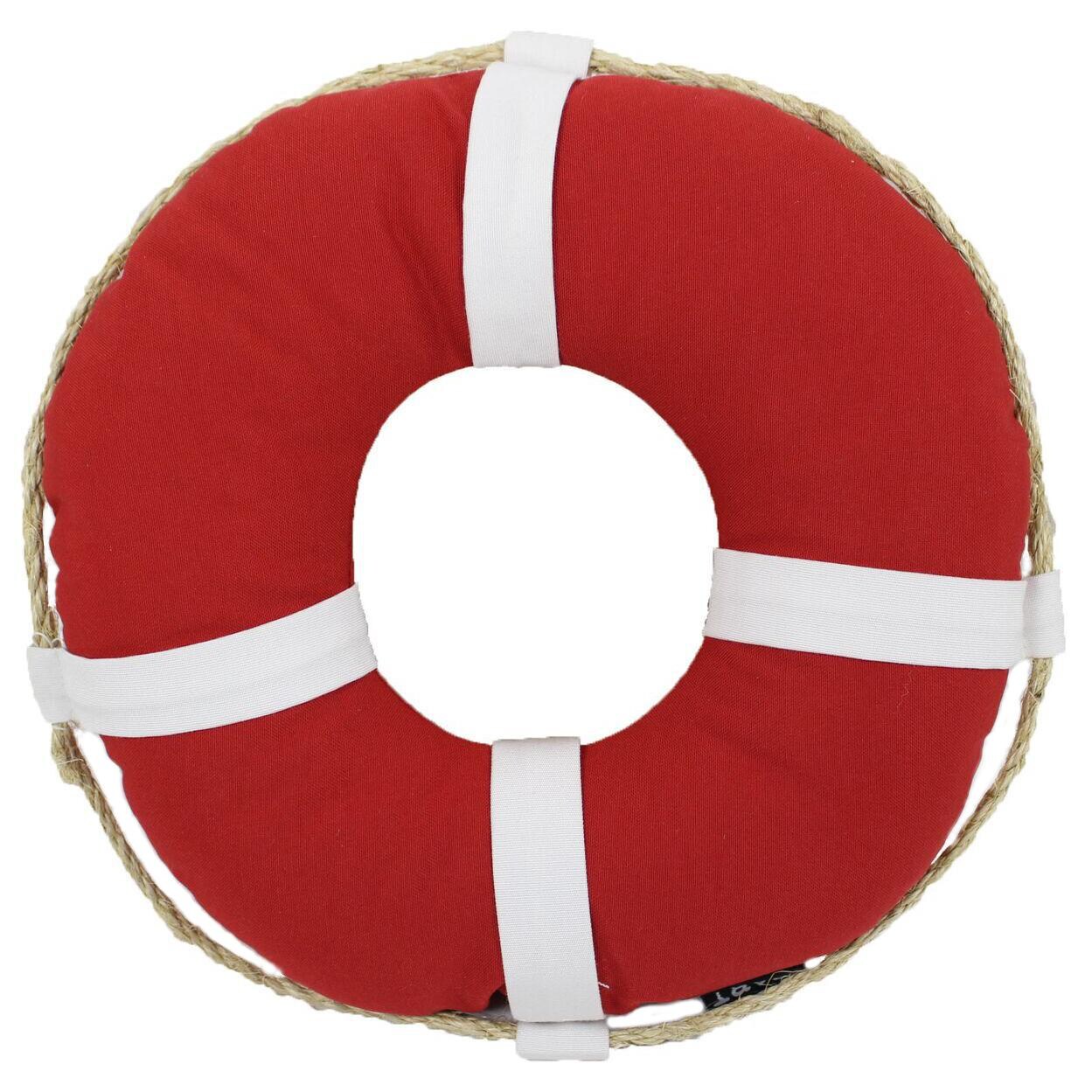 Red Life Preserver Outdoor Throw Pillow W Cording By Lava Pillows