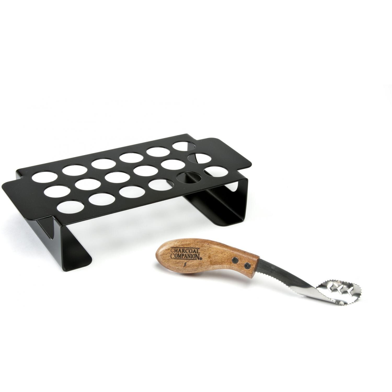 BBQGuys.com 8-Inch Non-Stick Jalapeno Poppers Grilling Rack & Corer Set - Full View thumbnail