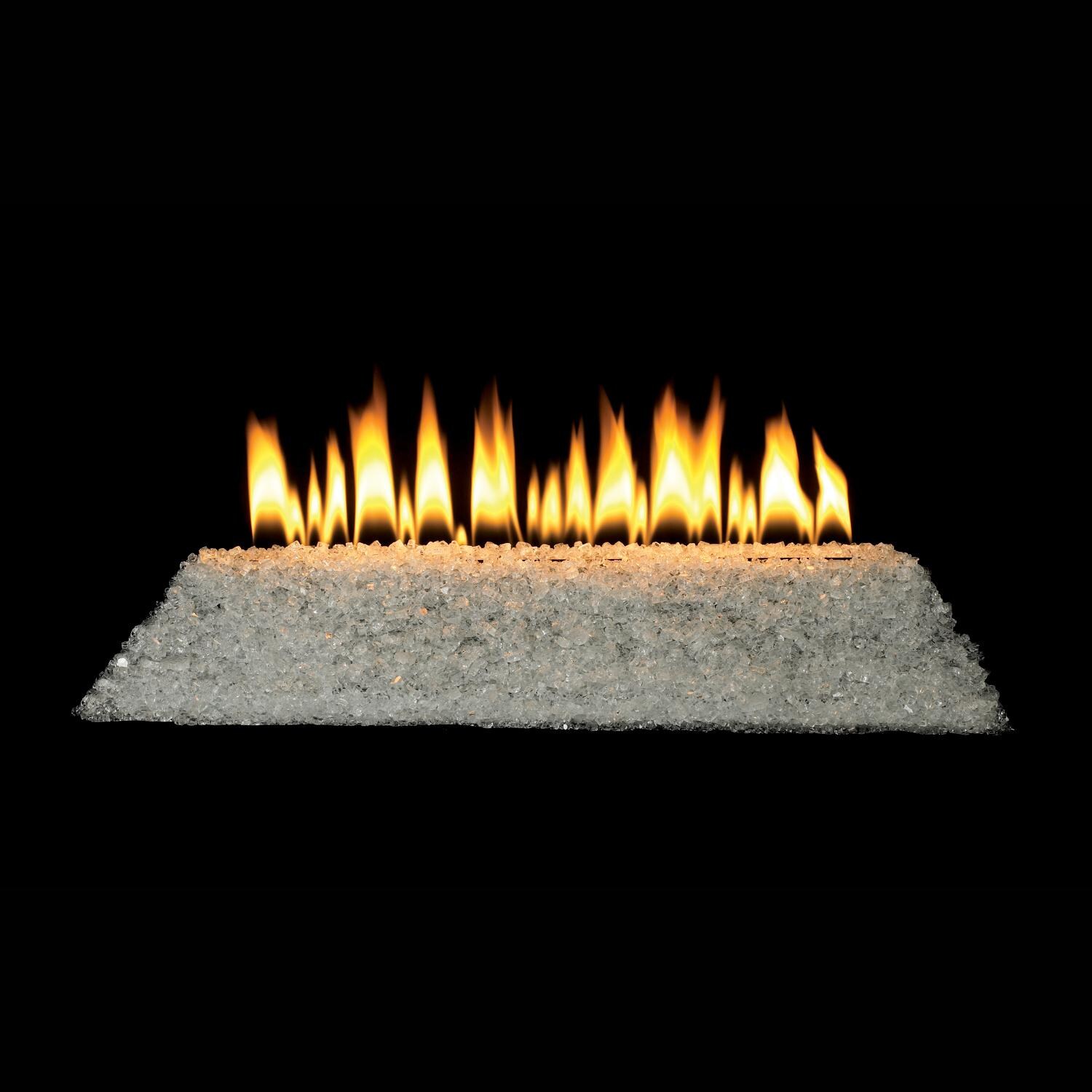 White Mountain Hearth By Empire Clear Frost Crushed Fire Glass Set With Vent-Free Loft Burner thumbnail