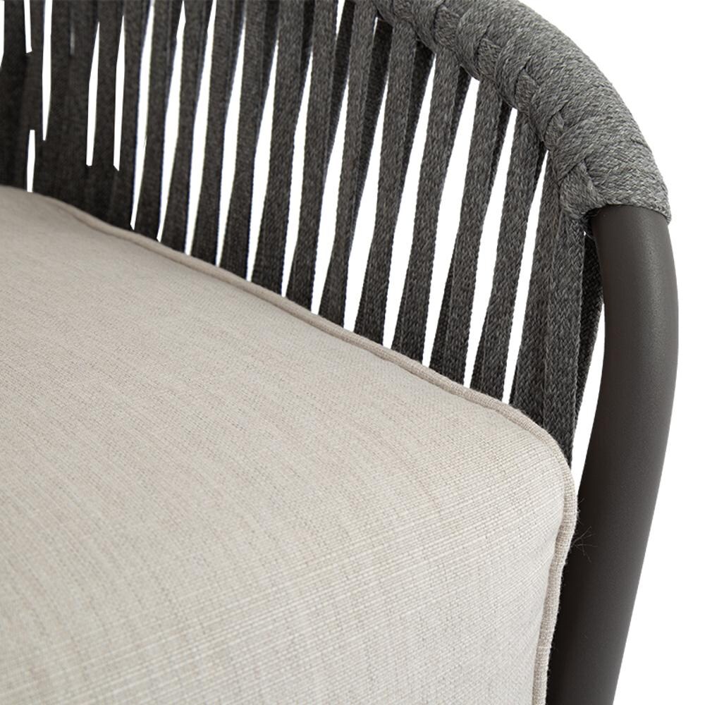 Sunset West - 4201-21-57005 - Florence Olefin Rope & Aluminum Patio Club Chair W/ Sunbrella Echo Ash Cushions - Seat Detail thumbnail