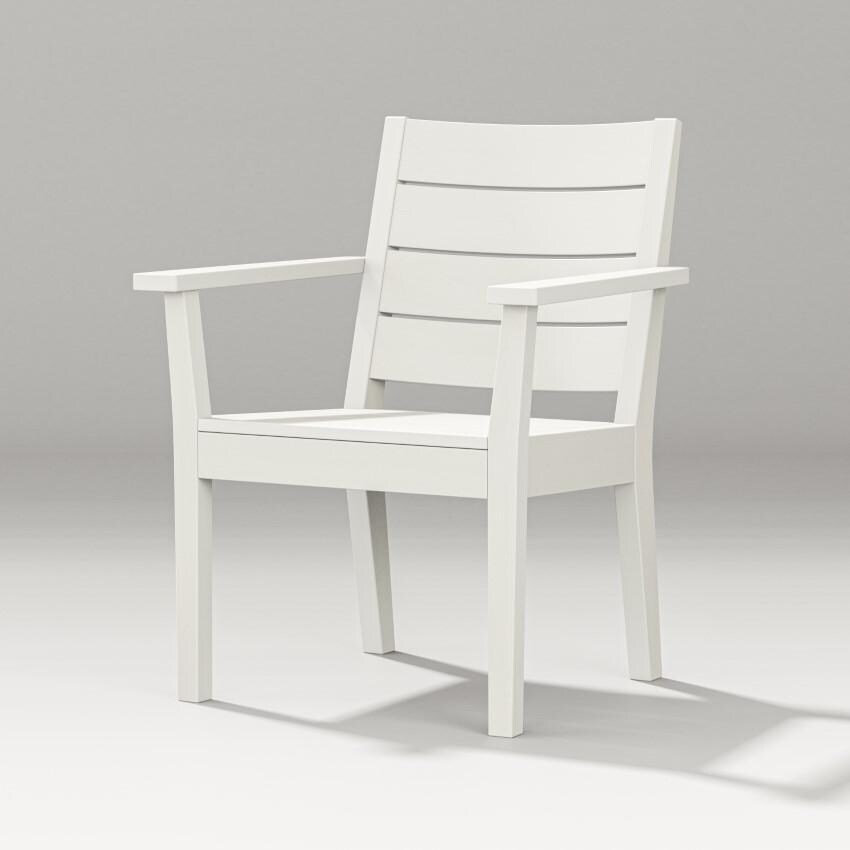 Latitude Dining Arm Chair in Vintage White by PW Designer Series - White Background thumbnail