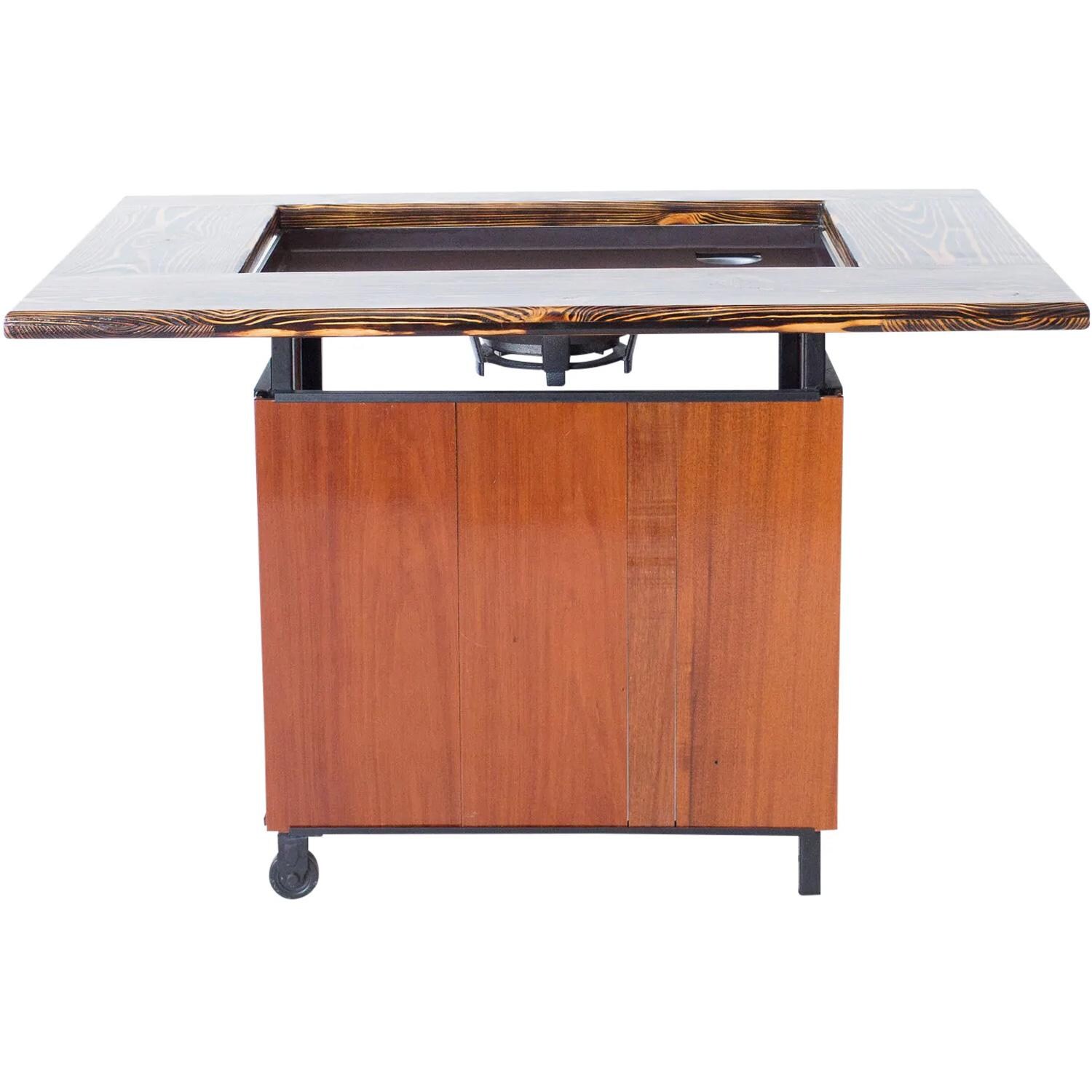 Backyard Hibachi Flattop Propane Gas Grill - Mahogany - BY-BHPOGM