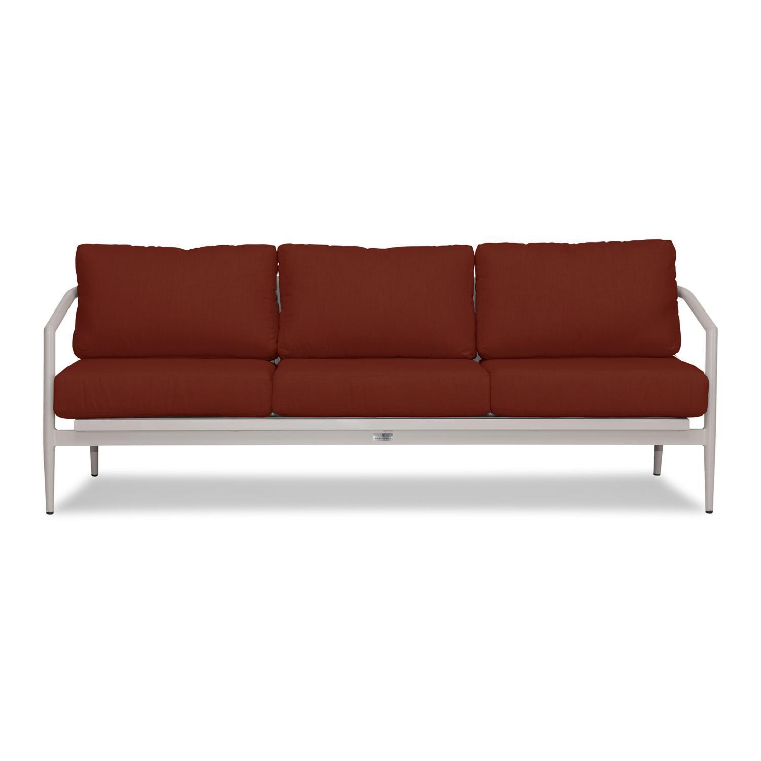 Lakeview Midnight Cove 5 Pc Aluminum Sofa Seating Set in Urban Stone/Canvas Henna - Sofa - White Background thumbnail