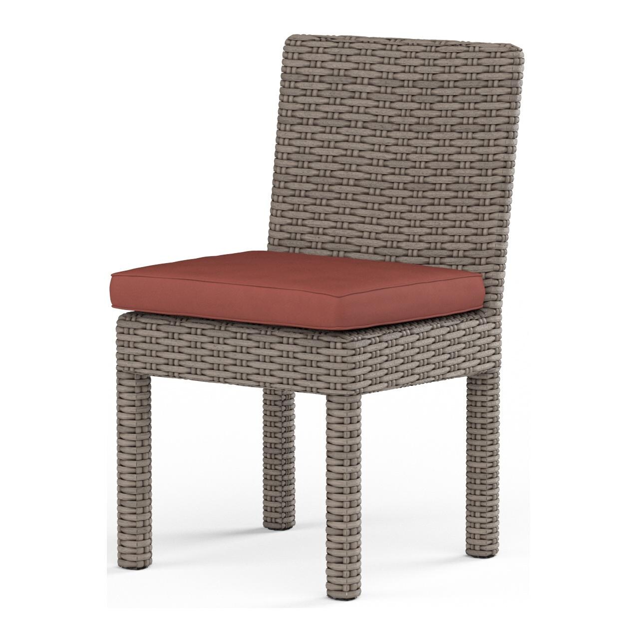 Coronado Wicker Dining Side Chair in Driftwood/Canvas Henna by Sunset West