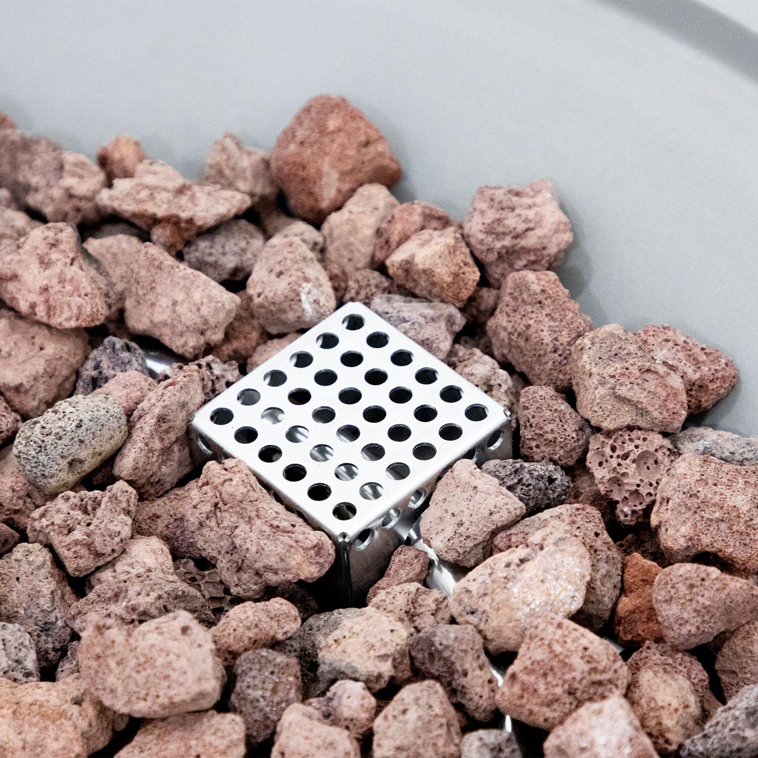 Elementi OFG311LG-LP Pacaya 43-in Liquid Propane Concrete Fire Table w/ Hidden Tank in Light Grey - Lava Rocks - Detail thumbnail