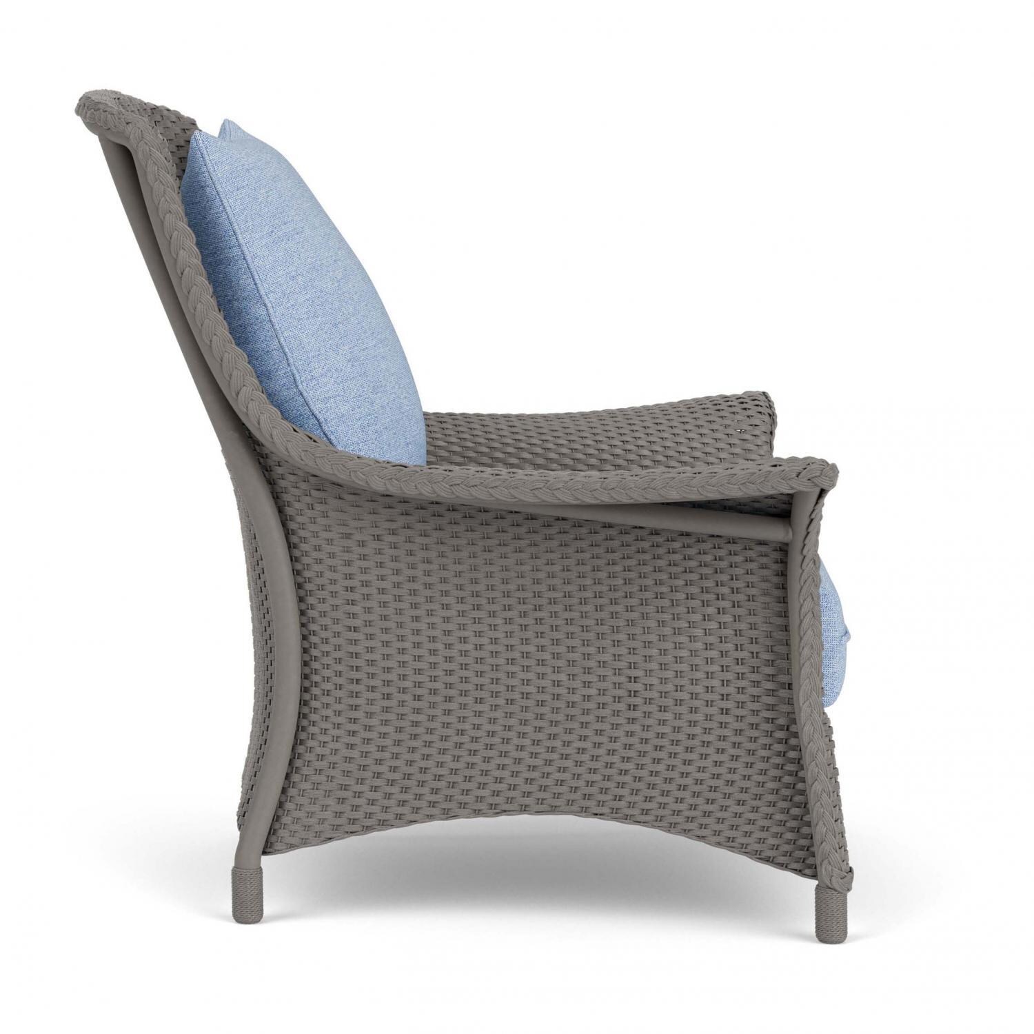 Lloyd Flanders Mandalay Lounge Chair in Pewter Finish with Demo Skyway fabric - Side thumbnail