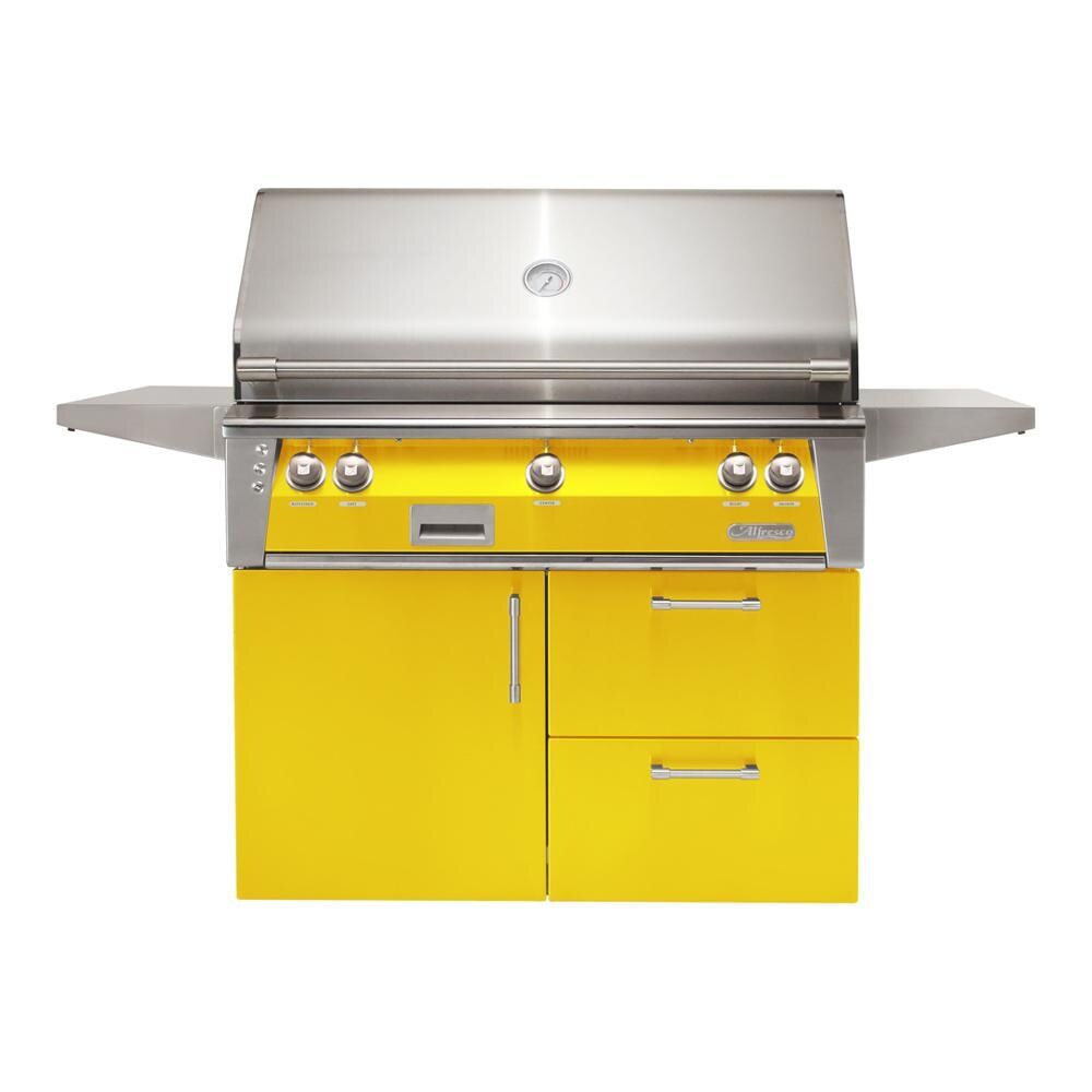 Alfresco Grills ALXE-42SZCD-NG-S1023 Alfresco ALXE 42-Inch Natural Gas Grill On Deluxe Cart With Sear Zone And Rotisserie in Traffic Yellow thumbnail