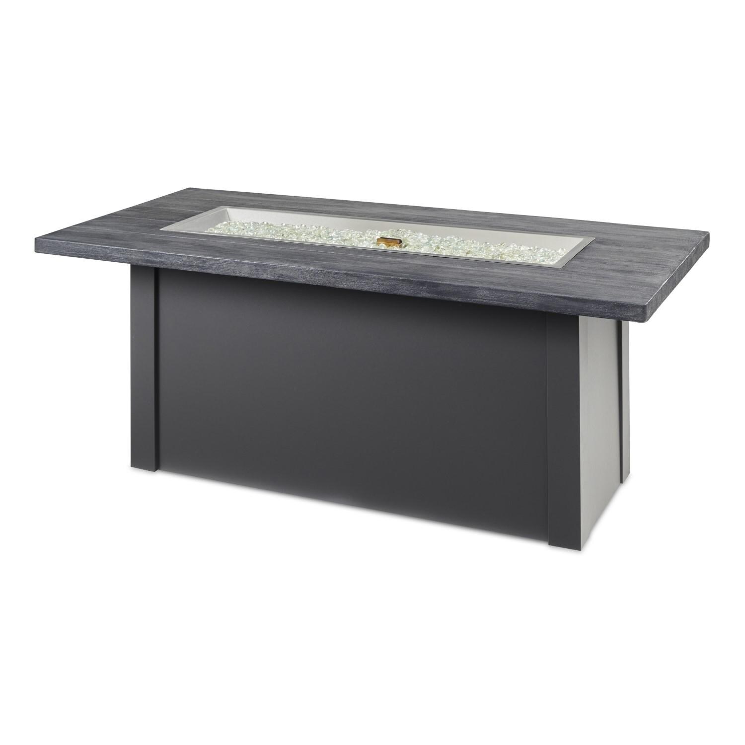 Havenwood 62 Inch Propane Fire Pit Table W/ Carbon Grey Top & Grey Base - White Background thumbnail