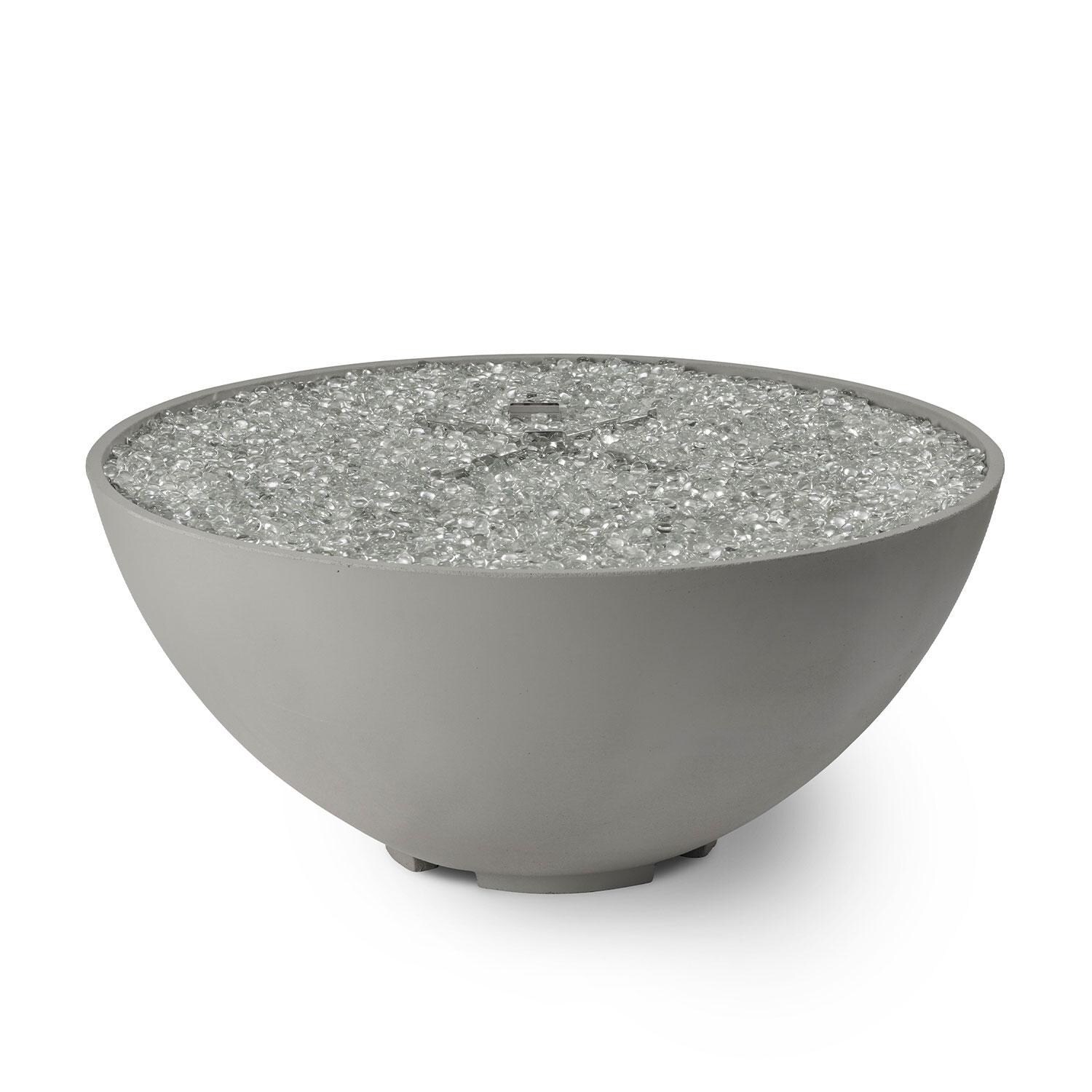 Cove Edge 42 Inch Round GFRC Natural Gas Fire Bowl w/ Electronic Ignition in Natural Gray by The Outdoor GreatRoom Company - Off - White Background thumbnail