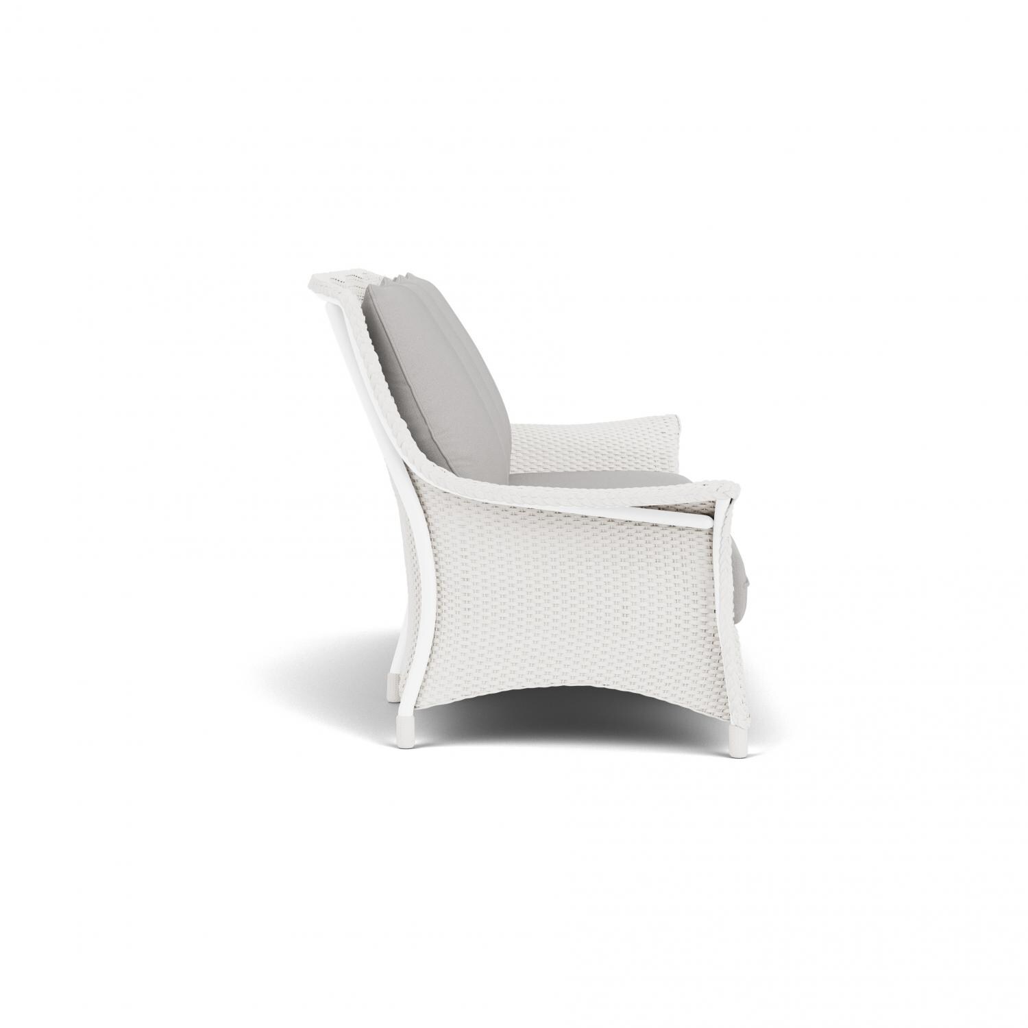 Lloyd Flanders Mandalay Sofa in White Finish with Tundra Dove fabric - Side thumbnail