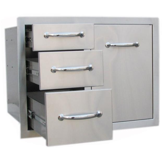 Sunstone Classic 30Inch Triple Drawer & RollOut Propane Tank Storage