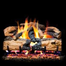 Peterson Real Fyre 30-Inch Charred Evergreen Split Oak Gas Log Set With Vented Natural Gas G52 Burner - Match Light image